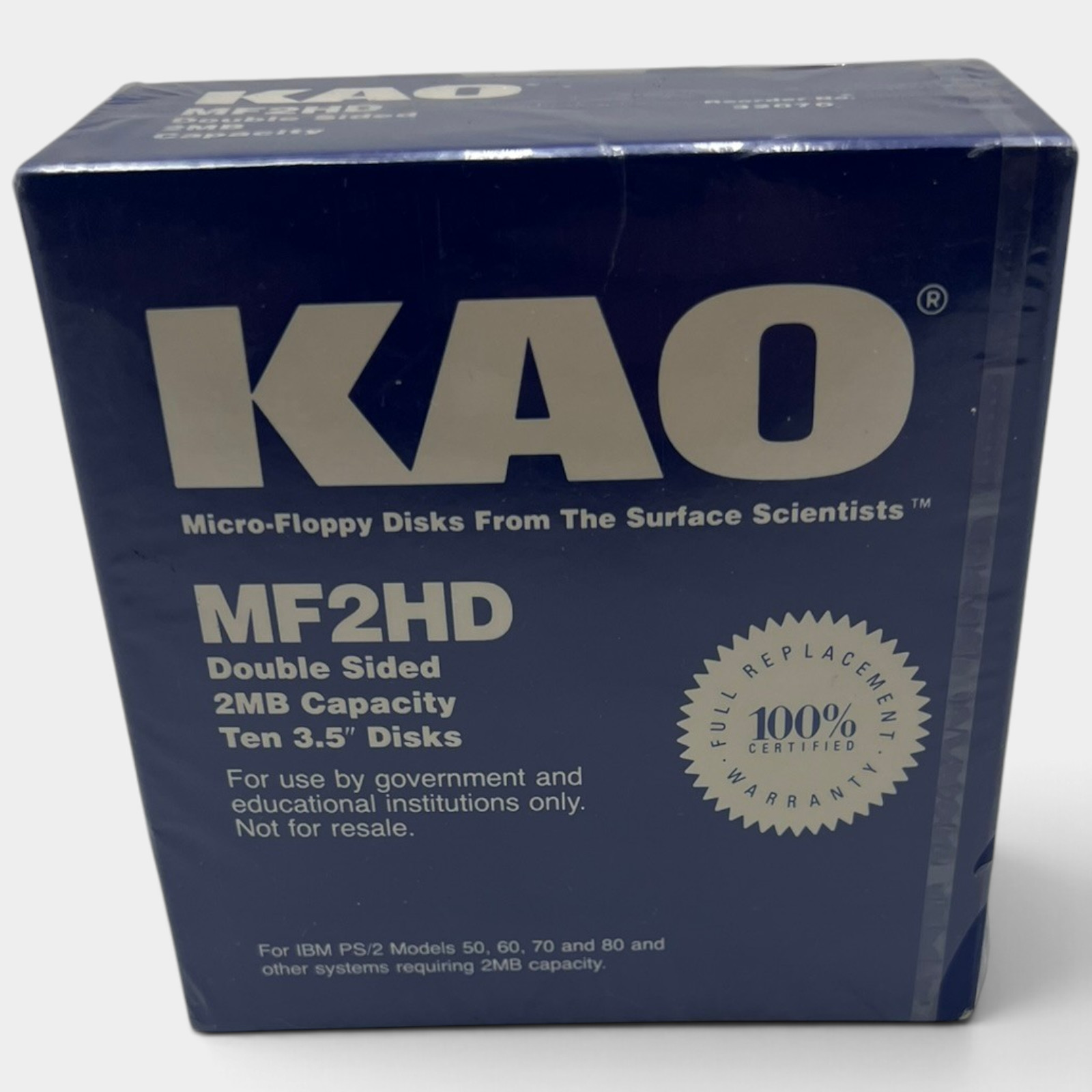 Vintage KAO MF2HD 3.5" Micro Floppy Disks 2MB Double Sided Sealed 10 Pack