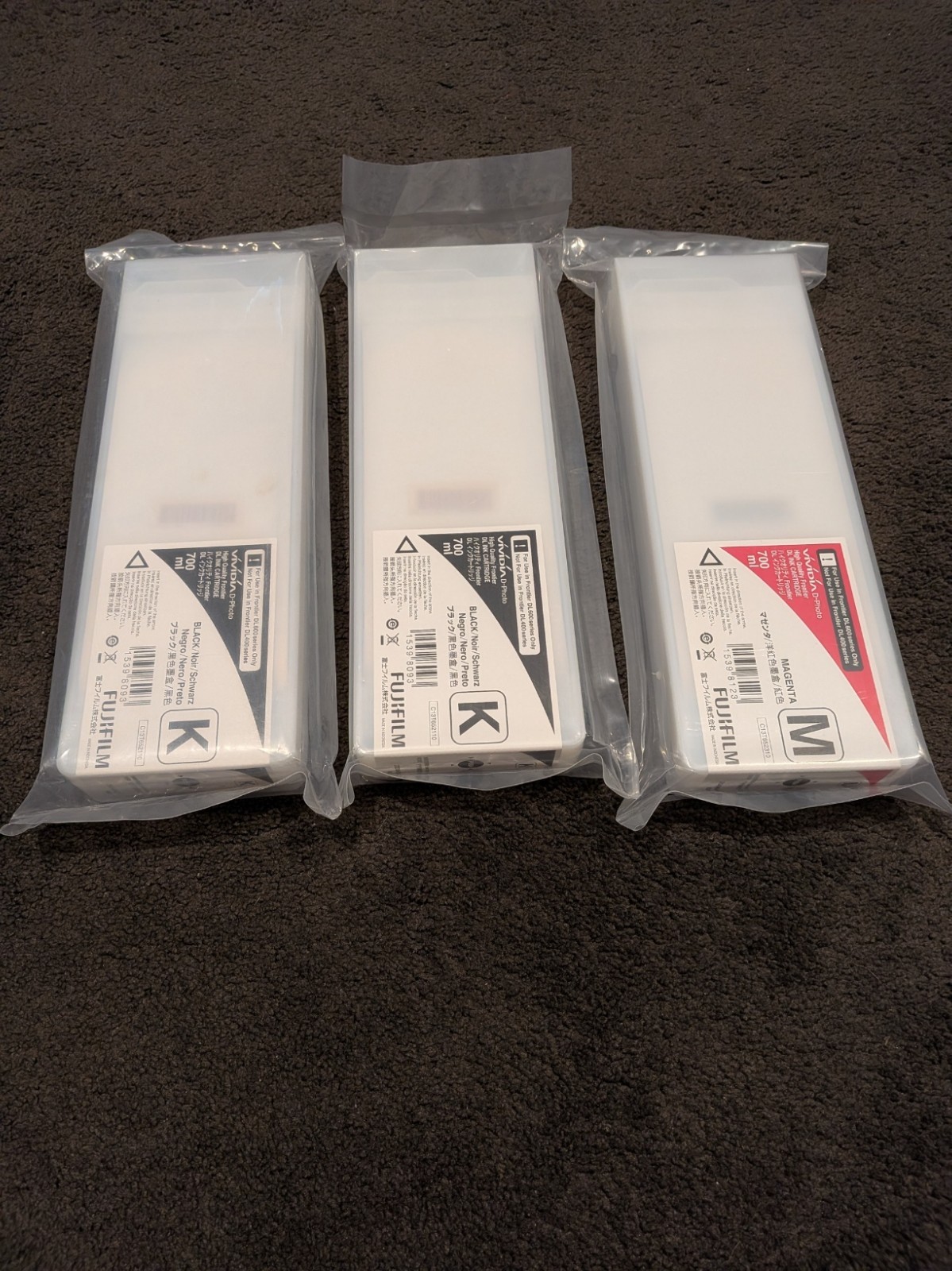 Genuine FUJIFILM DL-600 2x Black + Magenta Ink Cartridges (700ml) - DL600 series