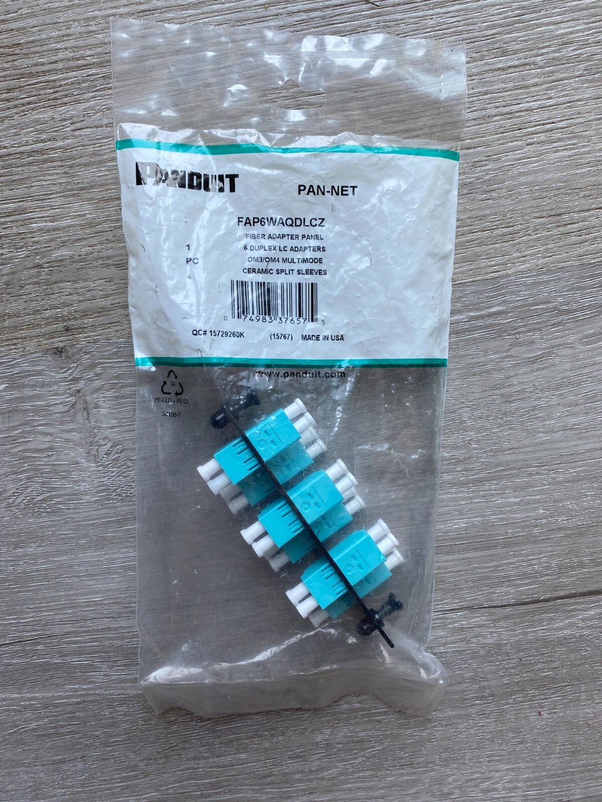 PANDUIT PANEL FAP6WAQDLCZ 6 DUPLEX LC ADAPTERS