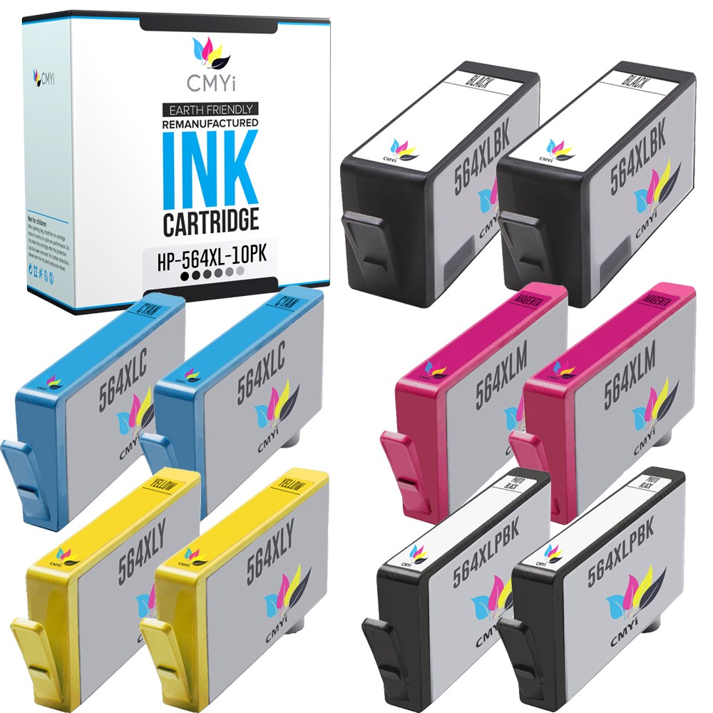 10-Pack CMYi Compatible HP Printer Ink 564XL for PhotoSmart C309c C309g C410a 