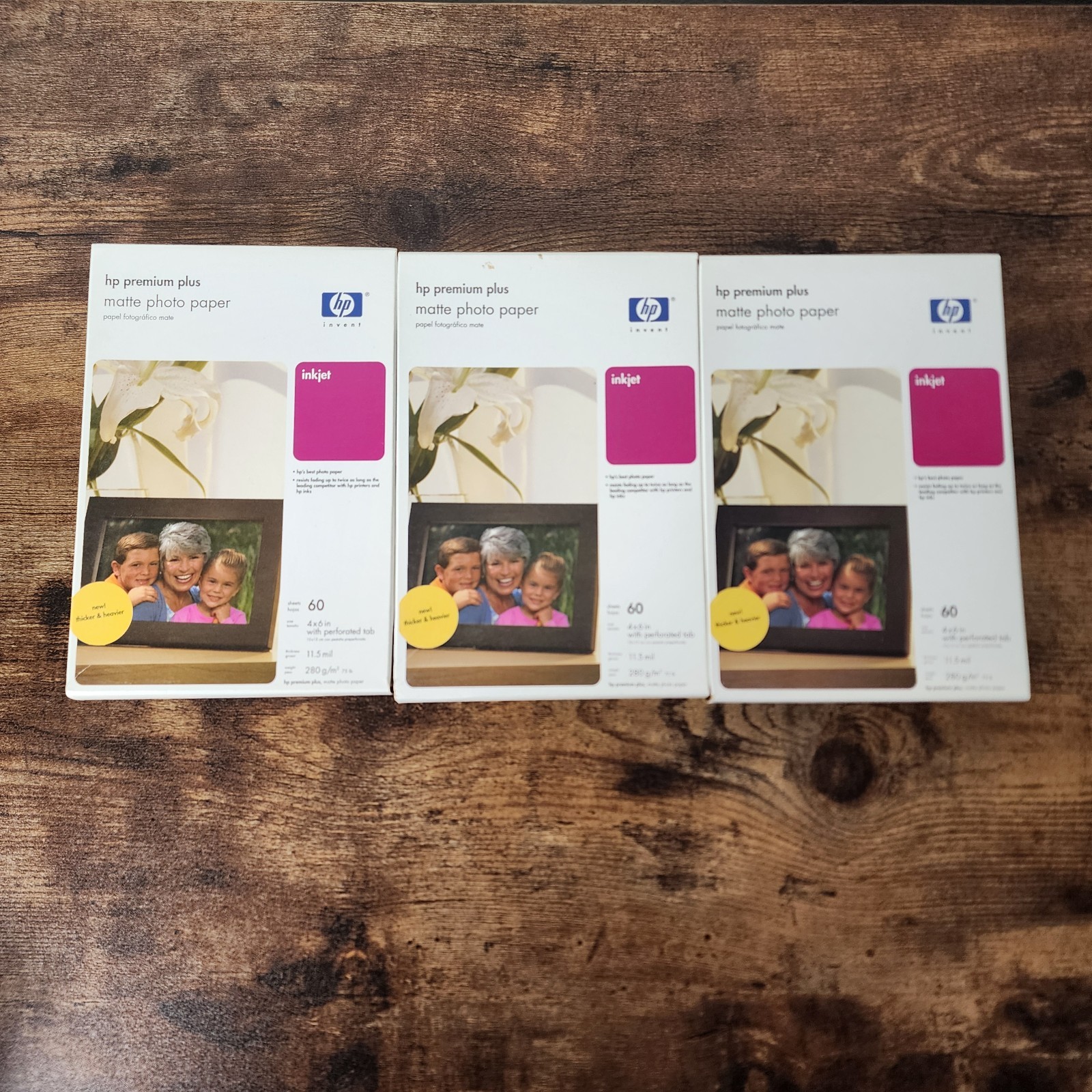 HP Premium Plus Matte Photo Paper 60 Sheet 4x6 Lot of 3