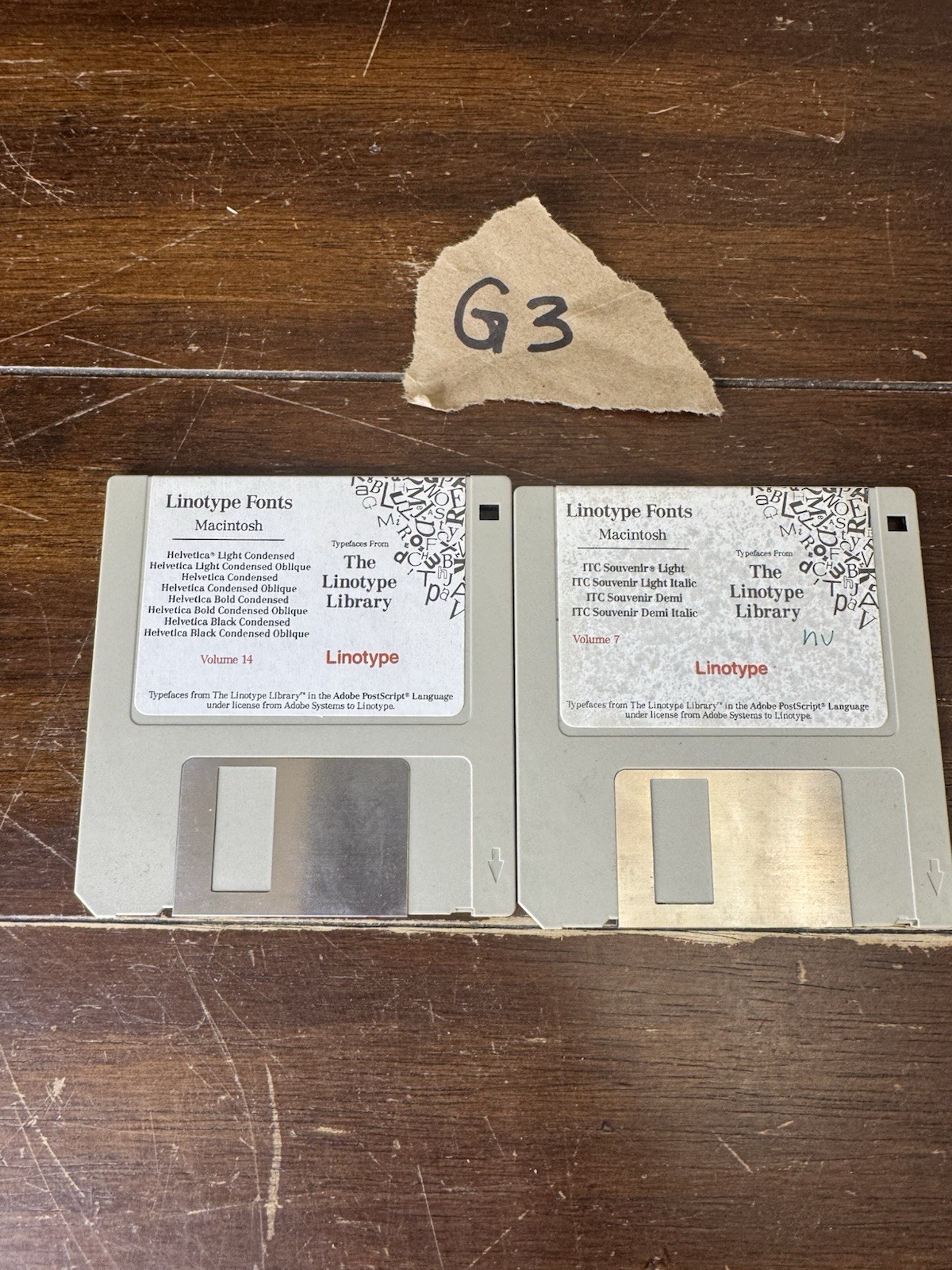 Linotype Fonts Macintosh 3.5" Floppy Disk Lot: Vol 7 & 14 PostScript Helvetica