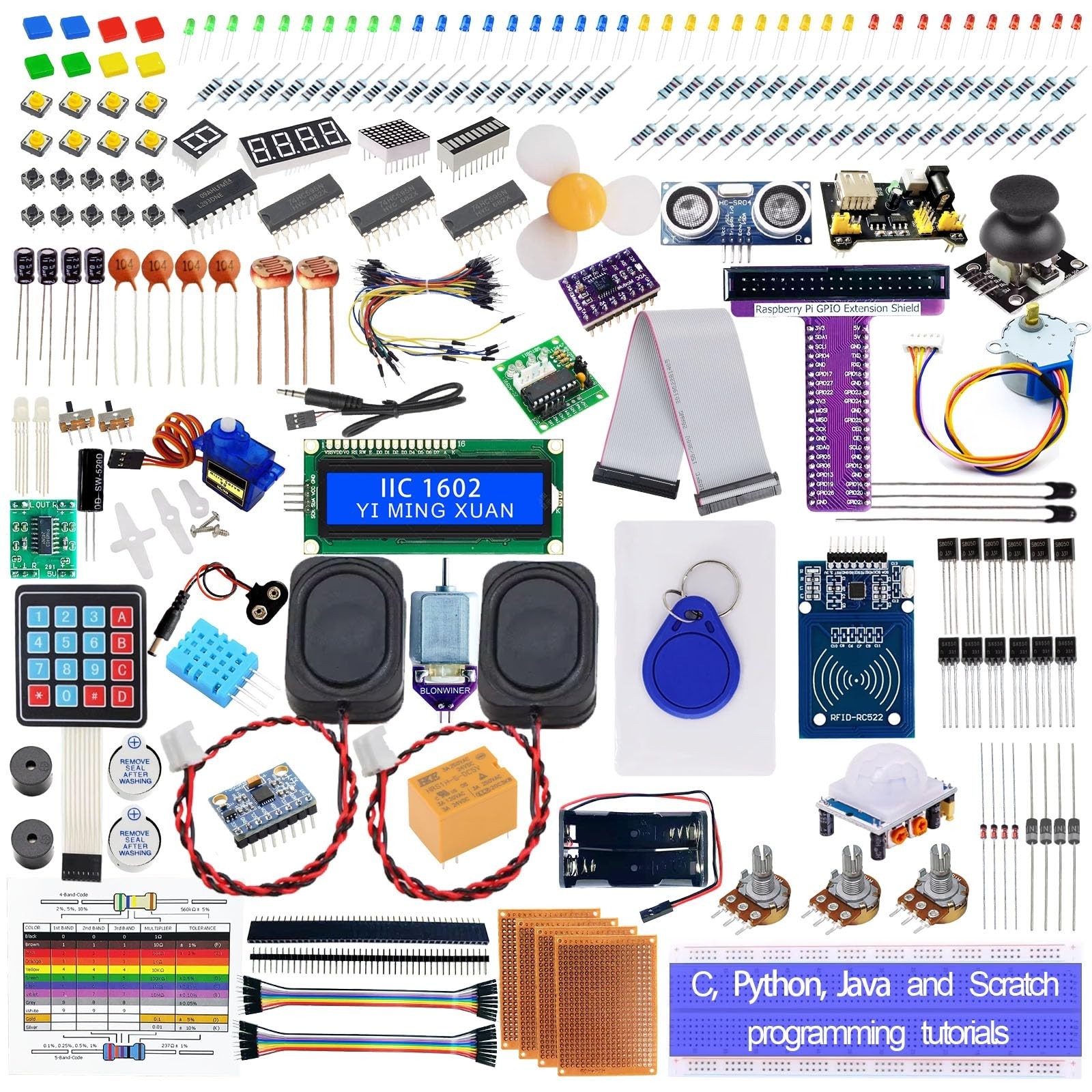 Raspberry Pi Ultimate Starter Kit - 297 Items, 124 Projects, Online Tutorials, P