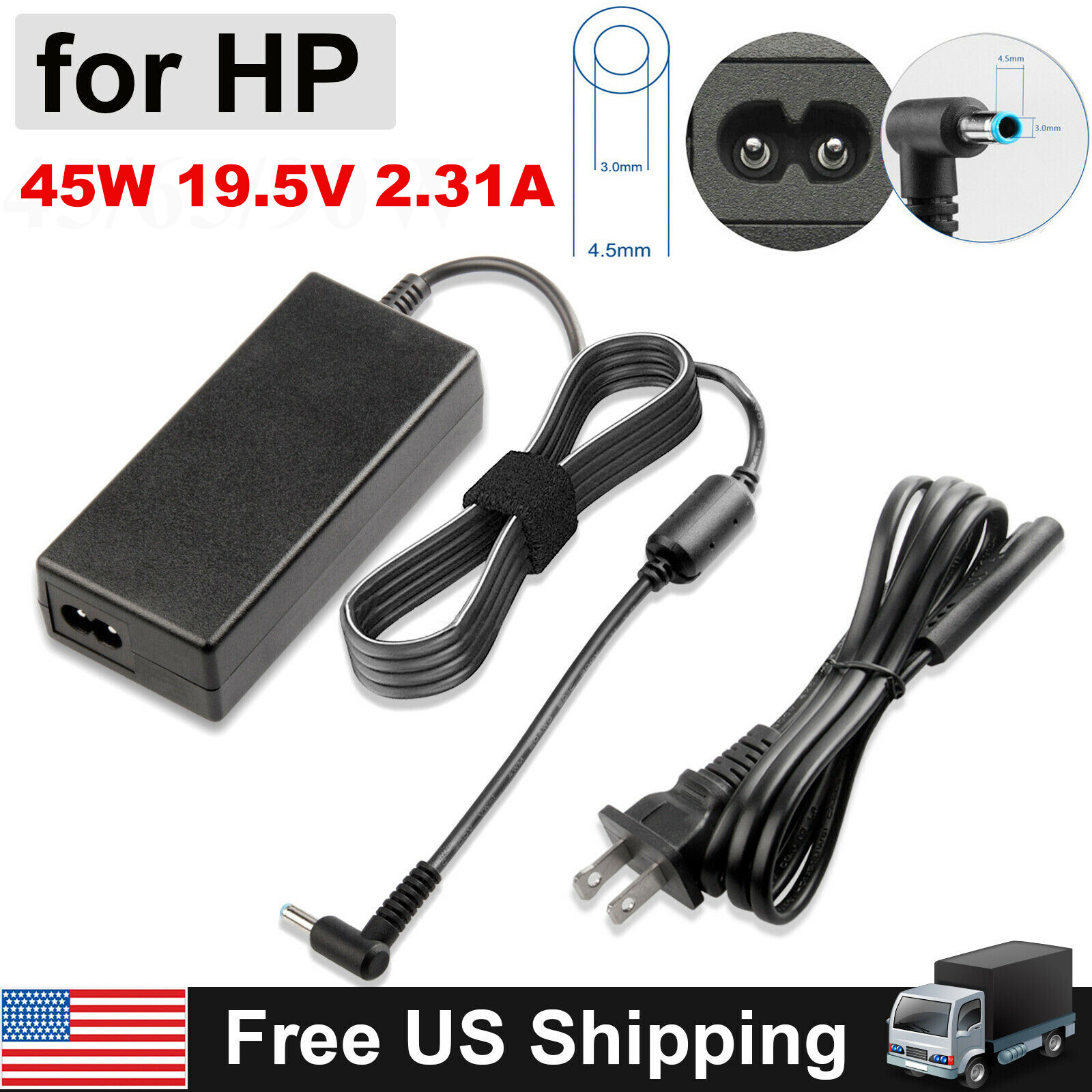 For HP Laptop Charger Adapter Power Supply L25296-002 741727-001 19.5V 2.31A 45W