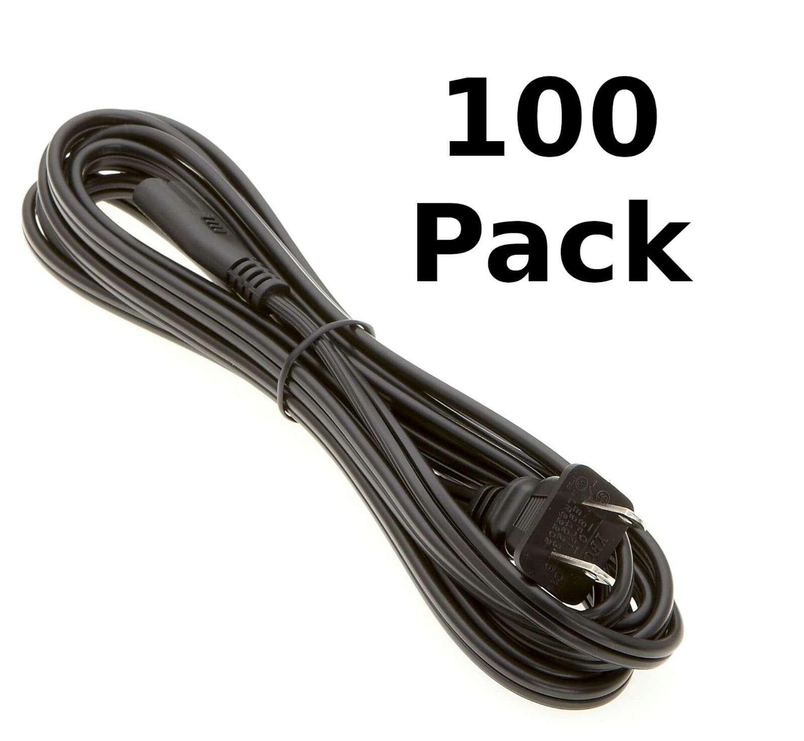 NEW 100-PACK 6' 6FT 2-Prong Figure 8 Shape AC Power Cord Cable w/o Polarized