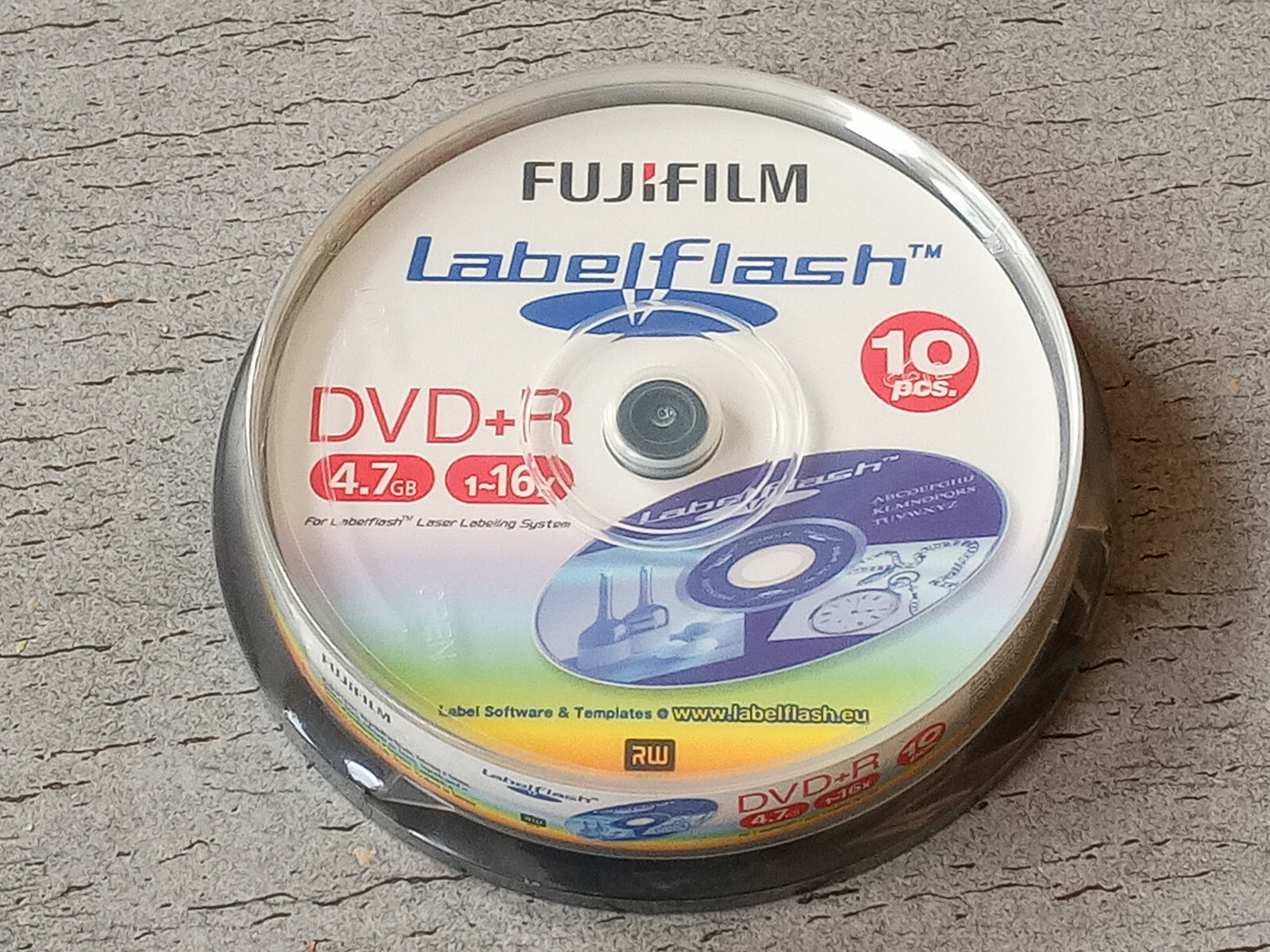 FUJIFILM DVD+R Labelflash 4.7 GB 16x - Blank Discs - 10 pcs NEW