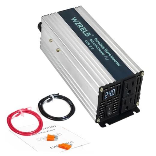 W Pure Sine Wave InverterV DC to 110V0V AC,Car Power Inverter with Dual 1000 12