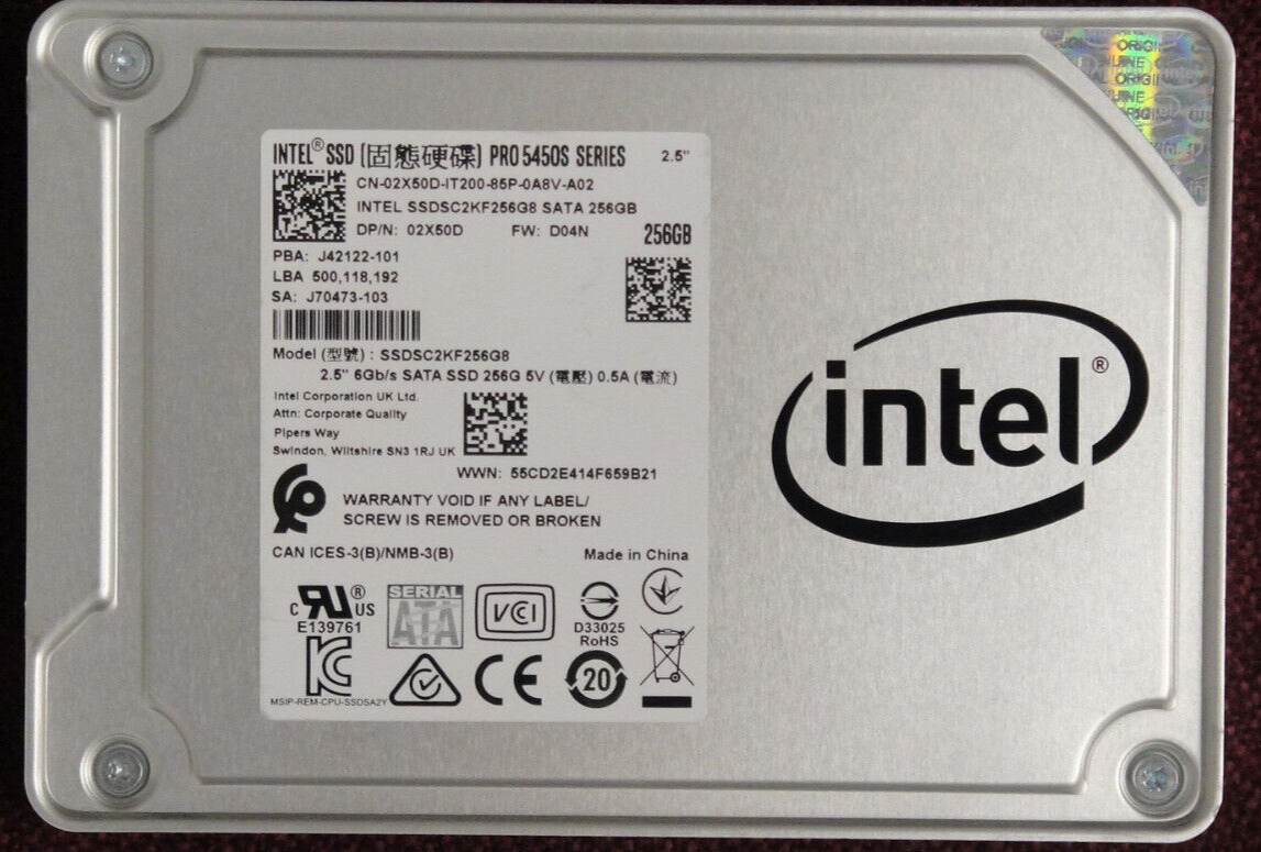 INTEL  02X50D  SSDSC2KF256GB SSD 256G8 SATA