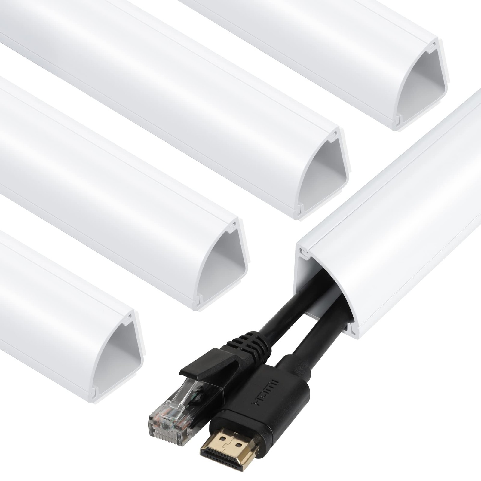 Corner Cable Concealer, 85-inch Cord Cover, Large Capacity Corner Duct, Paint...