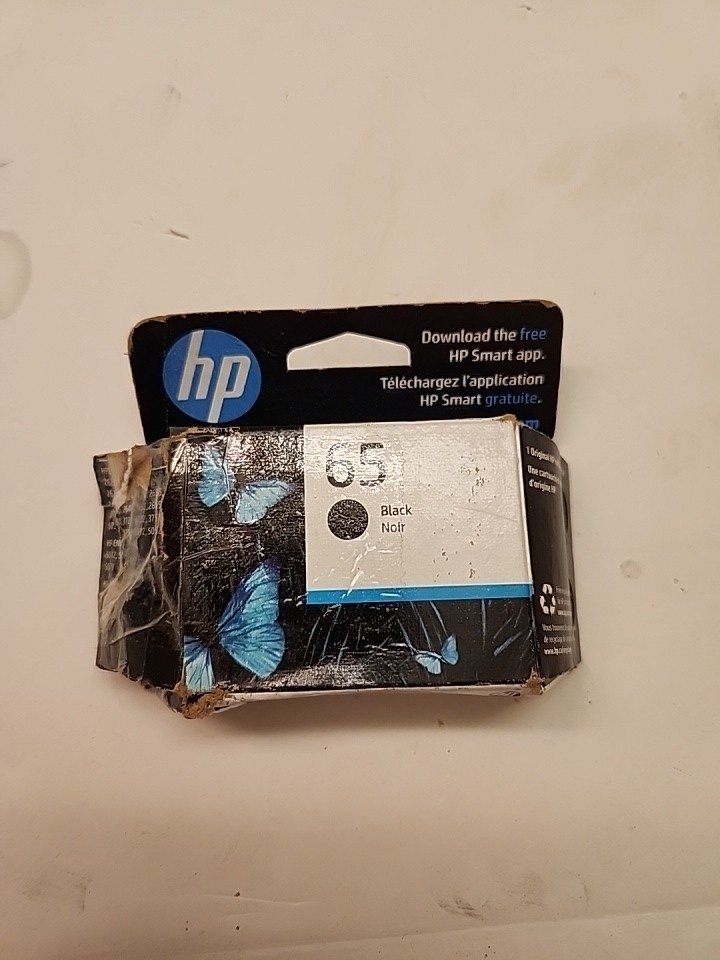 New Open Box Original HP 65 Black Ink Cartridge January 2024 In Original Box