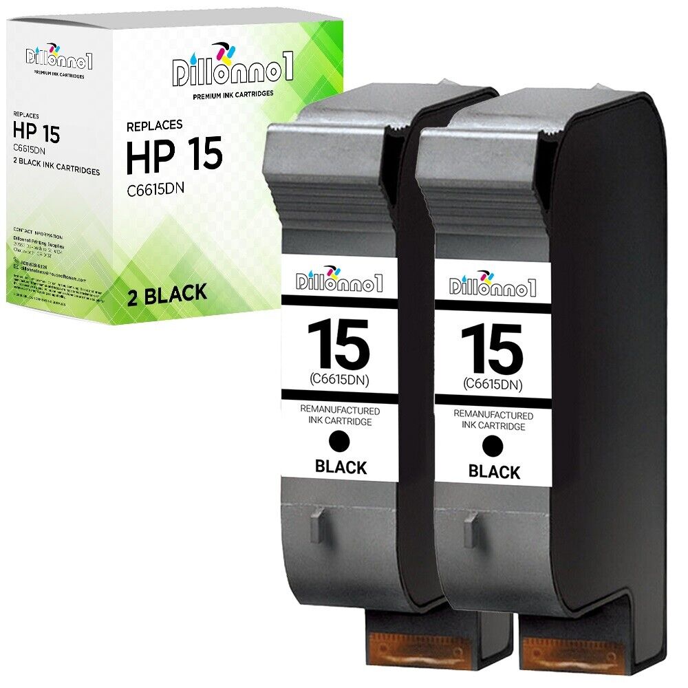2PK For HP 15 C6615DN Ink Cartridge for Deskjet 810/C 812/C 825/C/Cvr