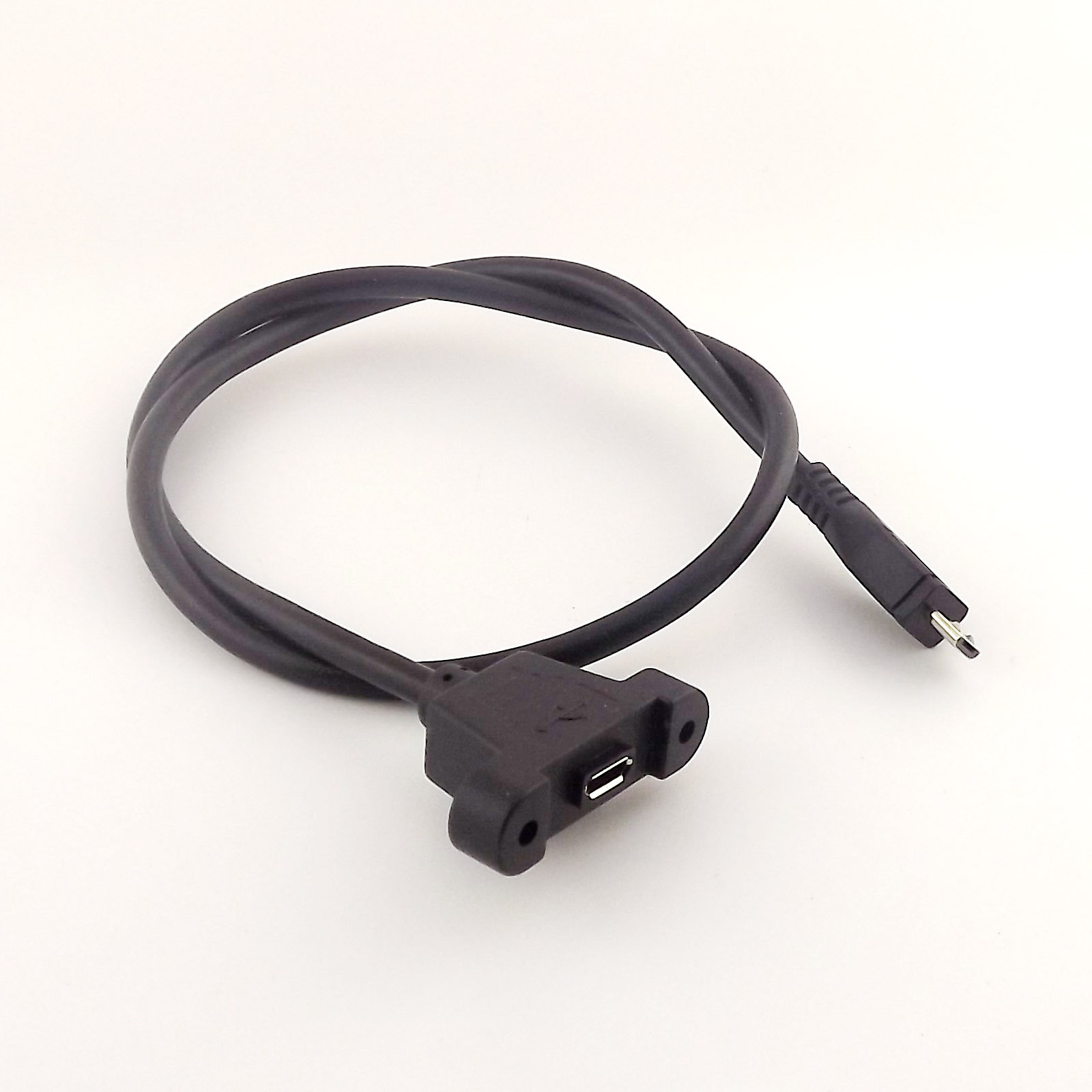 10x Micro USB 5 Pin Male to Female Screw Hole Panel Mount Extention Cable 50cm