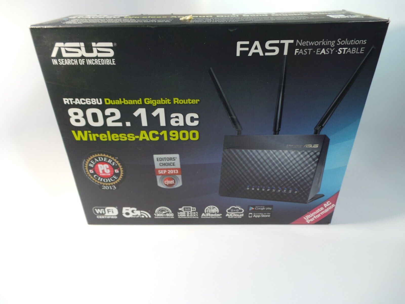 ASUS RT-AC68U AC1900 1300 Mbps 4 Port Gigabit Wireless AC Router