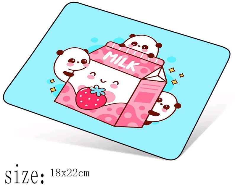 Panda Milk Mouse Pad Bear~18 x 22cm / 8.5 x 7 Inch~Non Slip Back