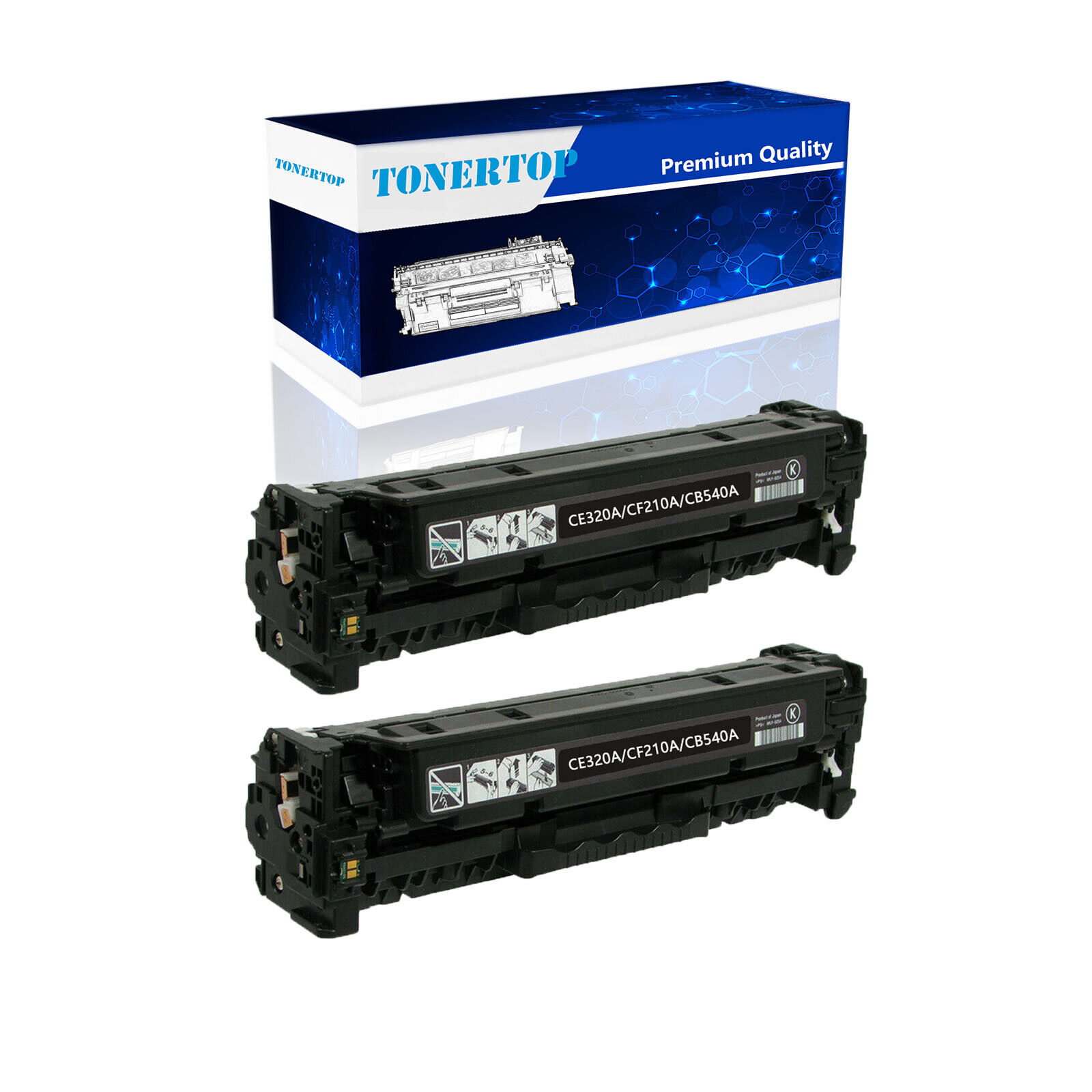 2PK CB540A Black Toner Cartridge Fits for HP 125A CM1312nfi CP1215 CP1515 CP1518