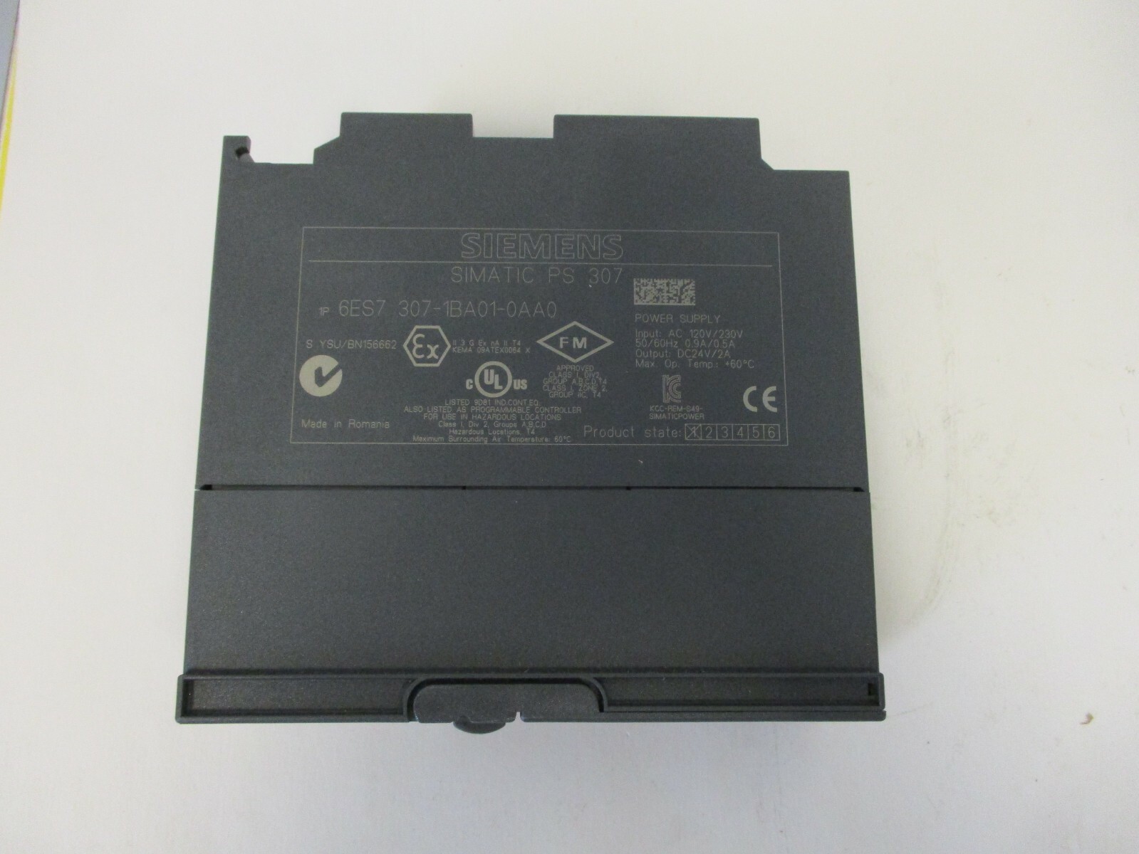 SIEMENS SIMATIC PS 307 6ES7 307-1BA01-0AA0 REGULATED POWER SUPPLY MODULE