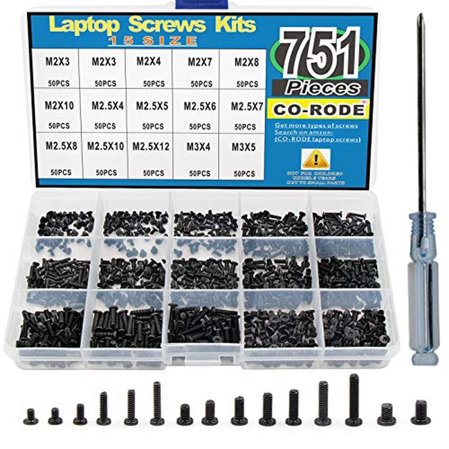 751PCS Laptop Notebook Computer Screws Kit Set with Screwdriver for IBM HP De...