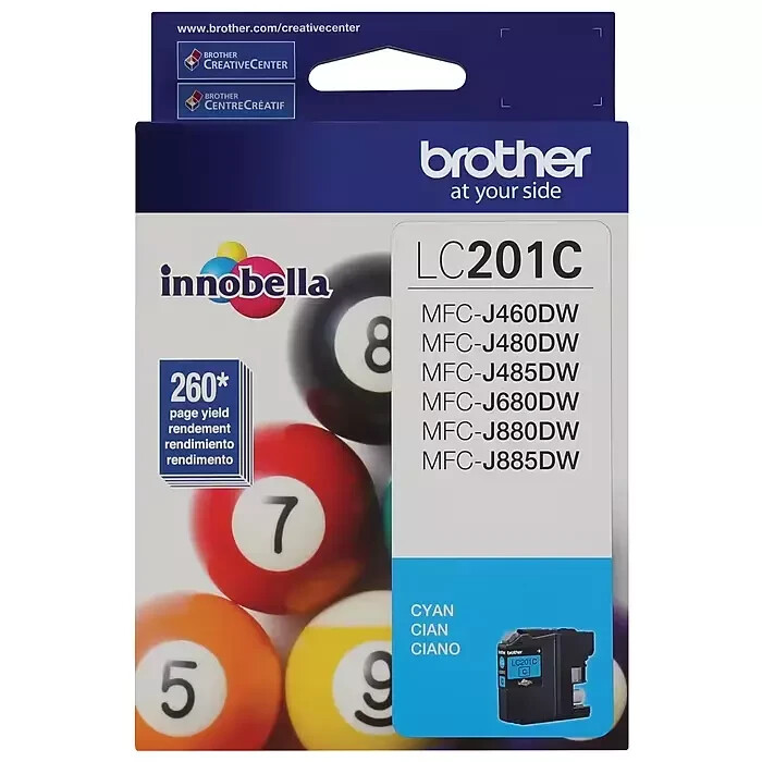 Brother LC201C Cyan Ink Cartridge Genuine Original NEW