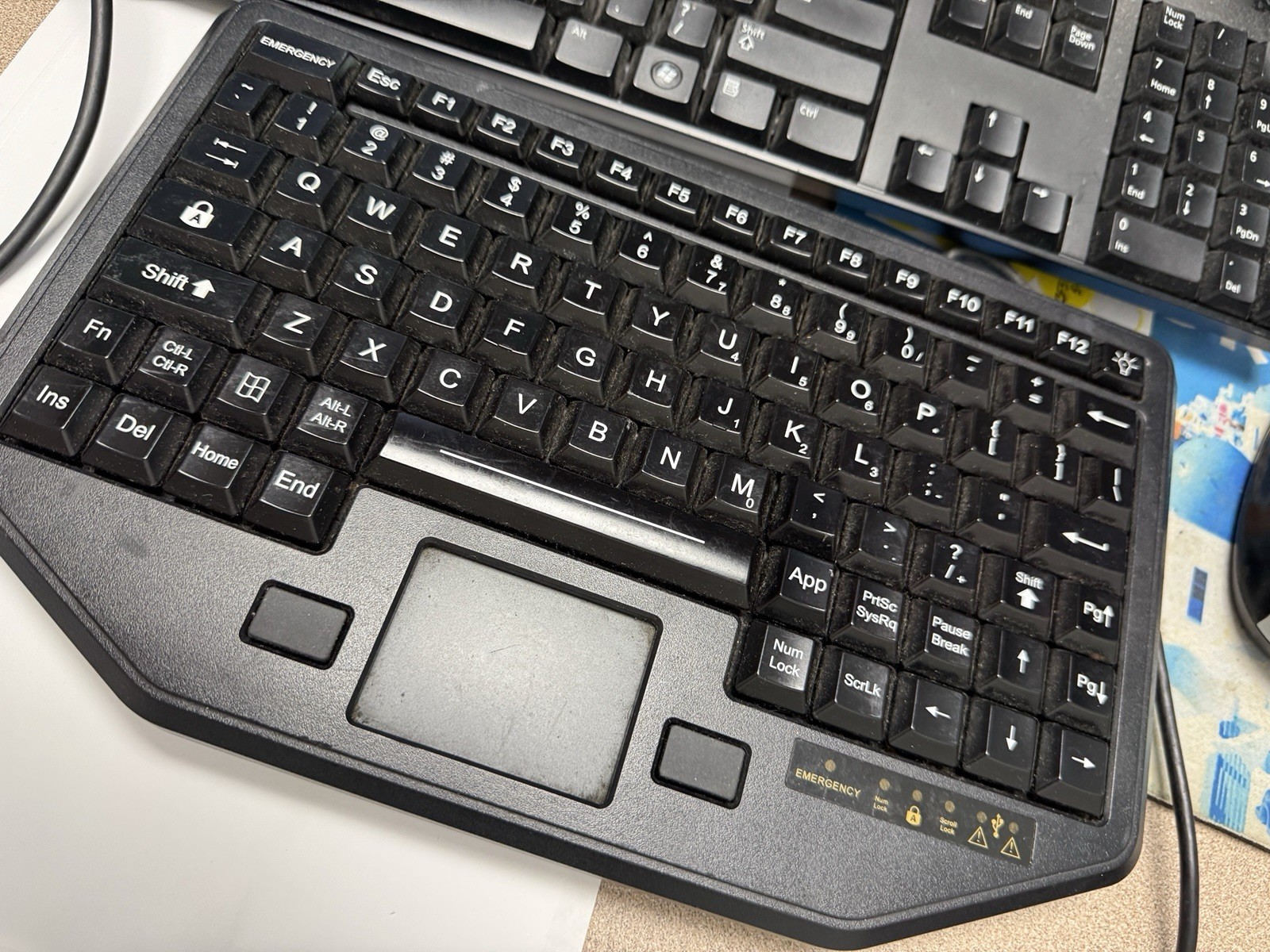 3x iKey FT-88-911-TP-USB-5y Keyboards Backlit Touchpad USB Rugged, will need TLC
