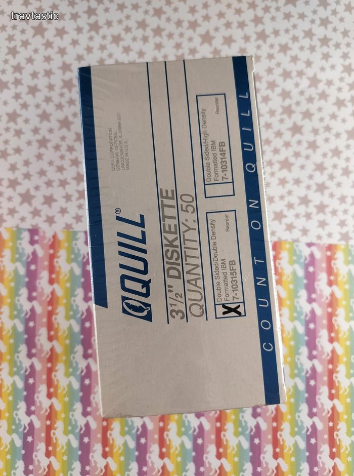 Quill 3.5" Diskette Double Sided Formatted For IBM Sealed Box Of 50 Made In USA