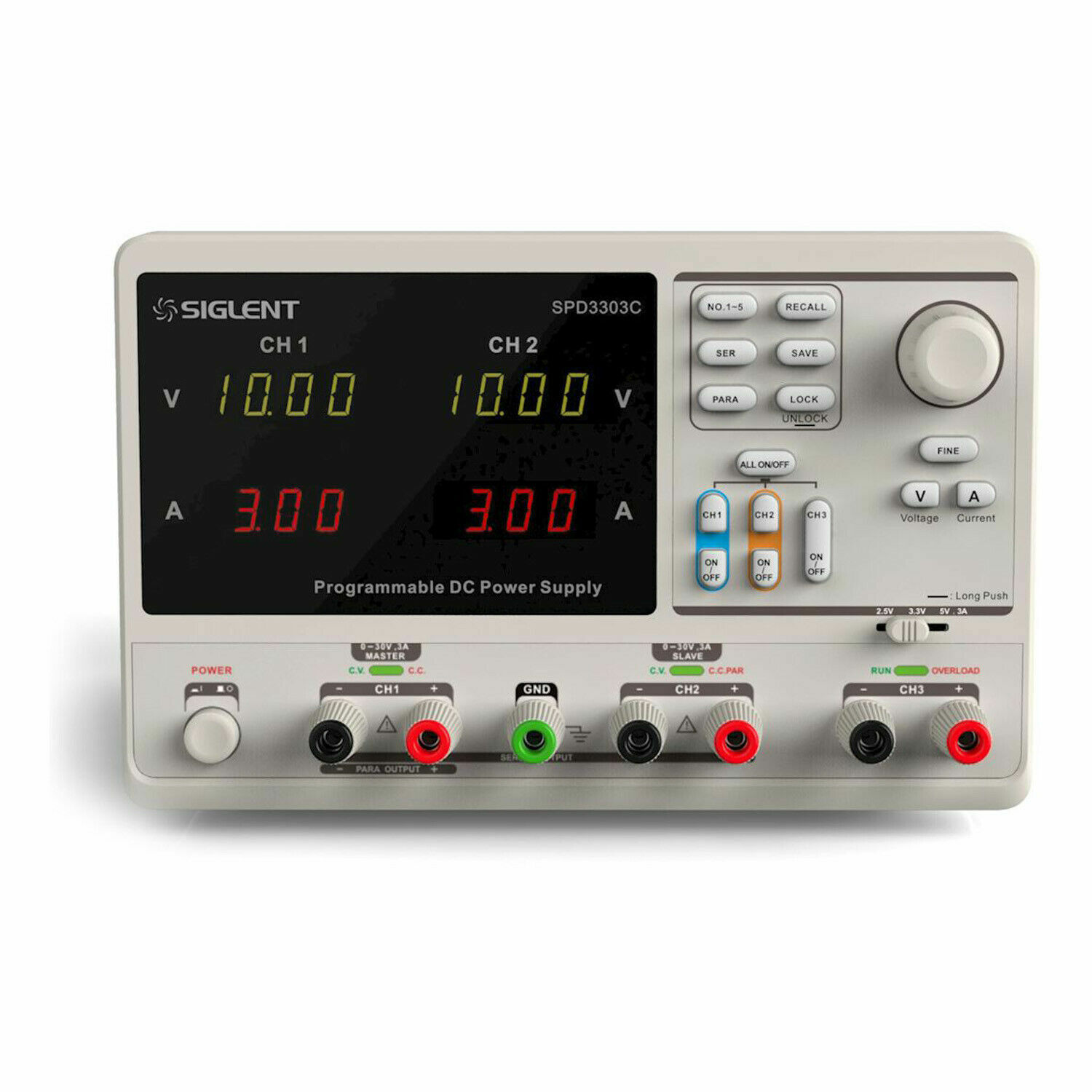  Siglent SPD3303C 30V 3A Power Supply 3 Channel Linear Programmable Precision US