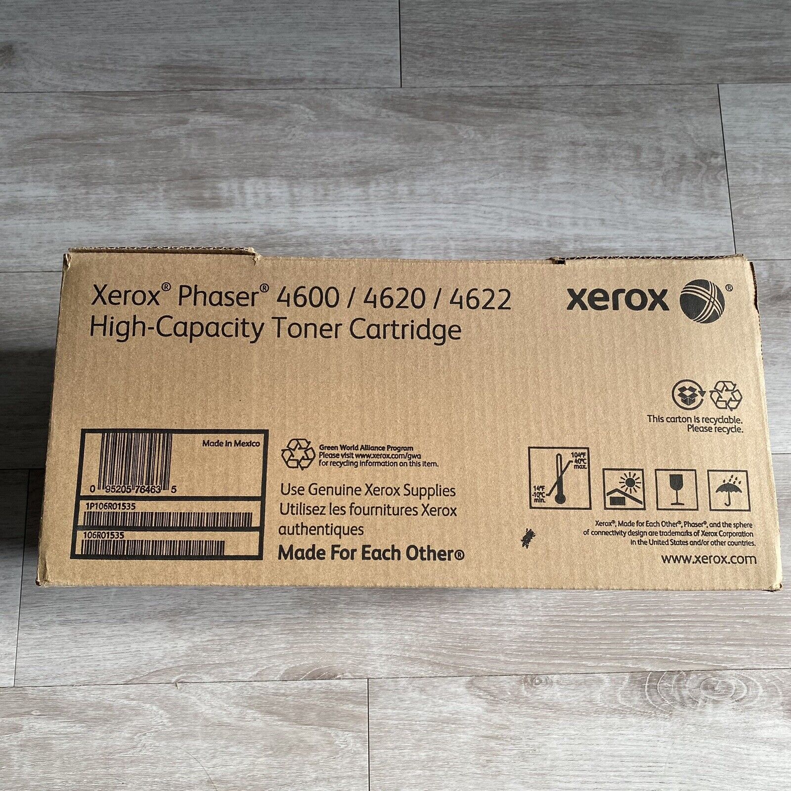 Xerox 106R01535 Phaser 4600/4620/4622 High-Capacity Black Toner Cartridge , OEM