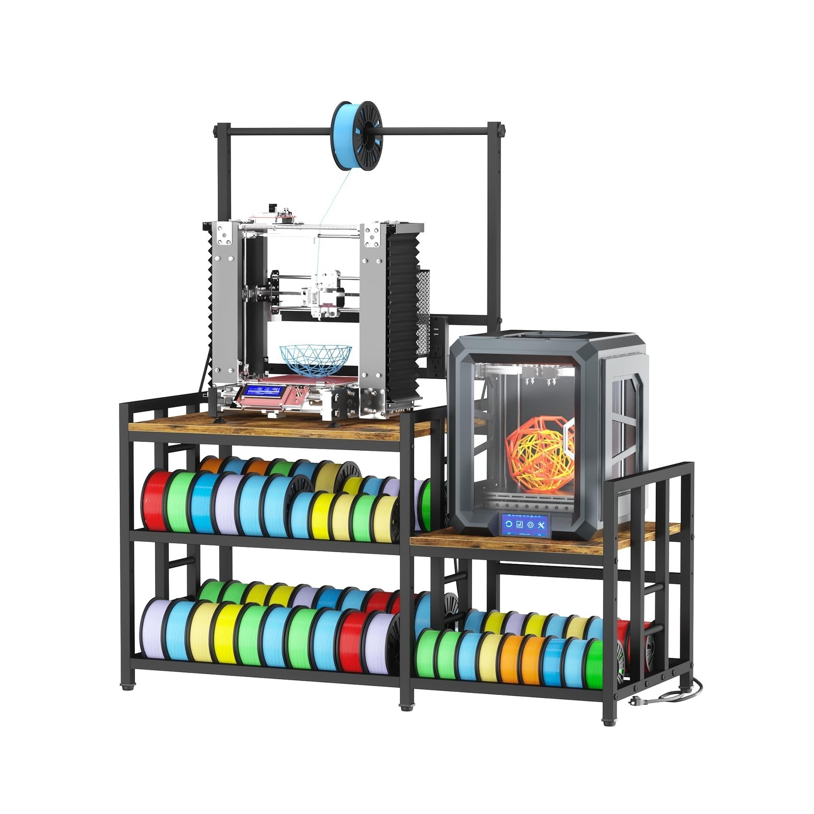 3D Printer Table with Filament Storage Printer Stand with Power Outlet,Heavy ...