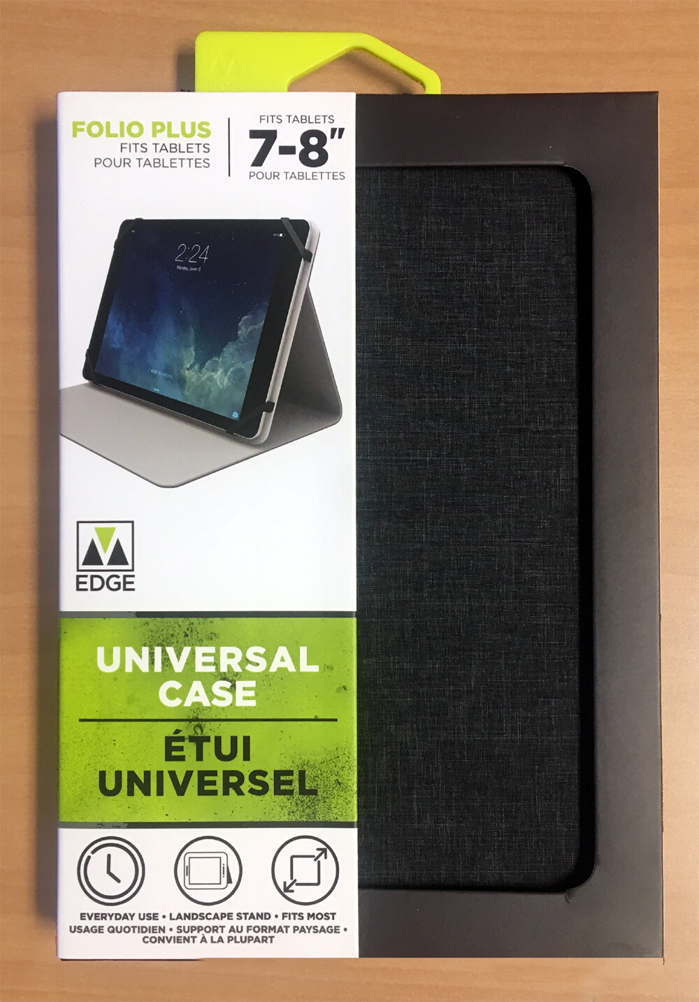 Folio Universal Case for 7-8" Tablets Landscape Stand M-Edge Heather Grey