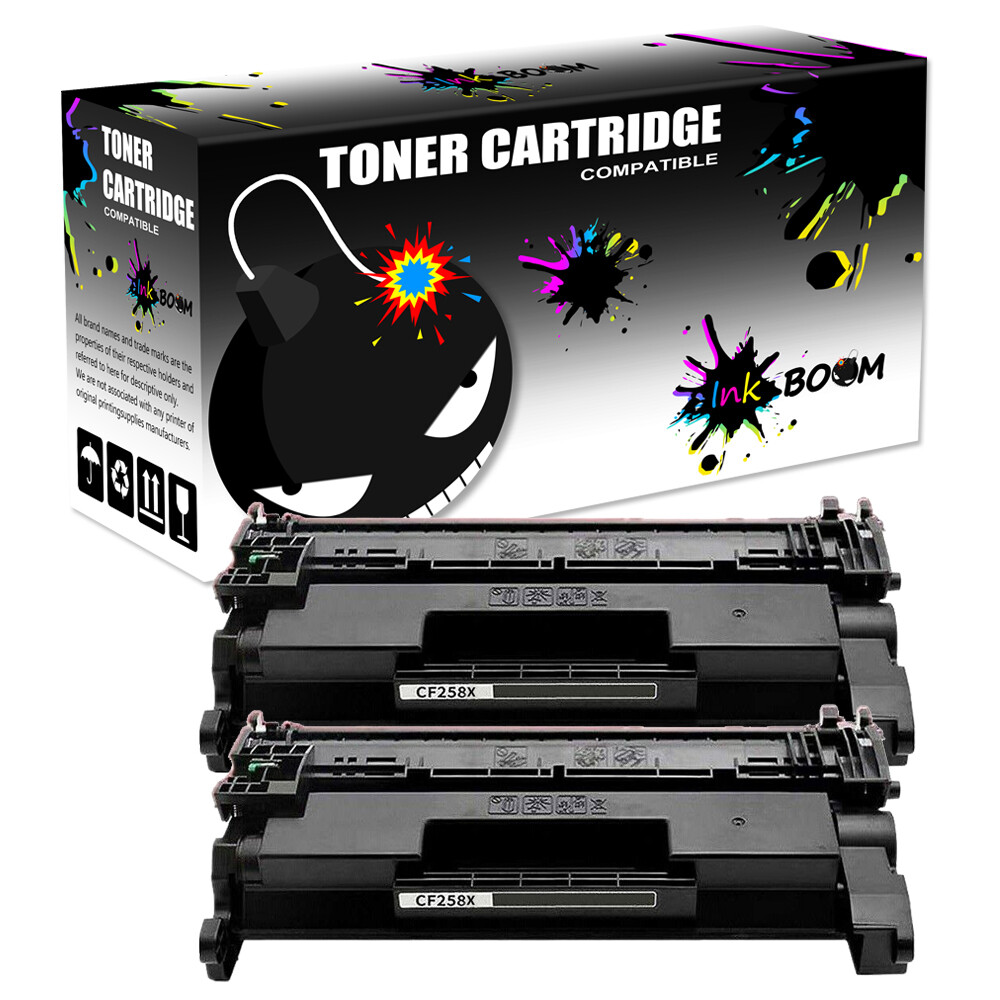 2 Black Toner replace for HP CF258X NO CHIP 58X LaserJet Pro M404dw MFP M428fdn