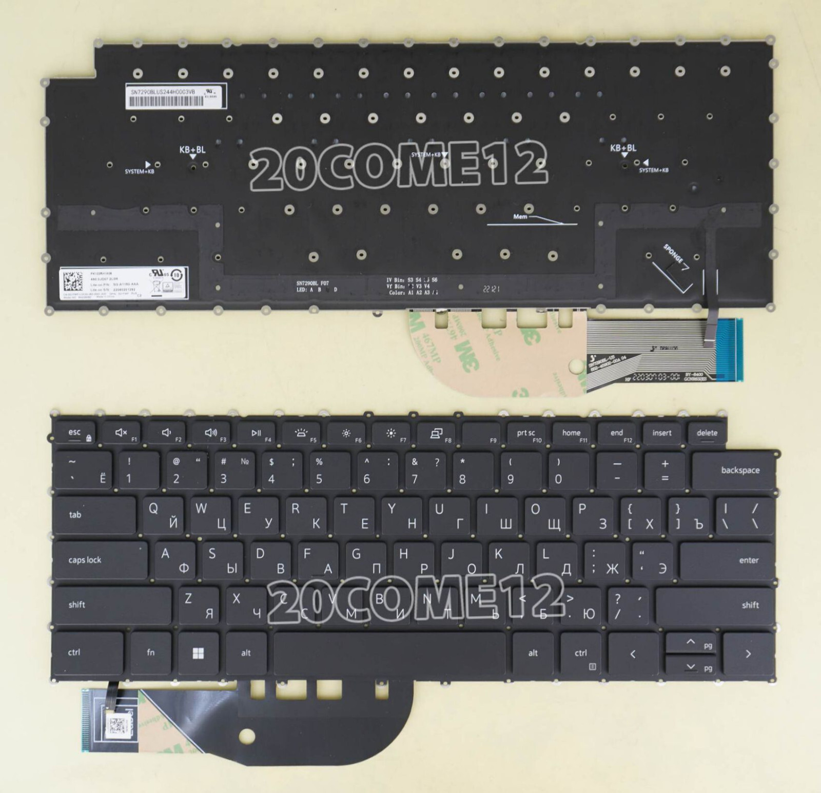 New for DELL Precision 5550 5560 5570 5750 5760 5770 Keyboard Backlit Russian RU