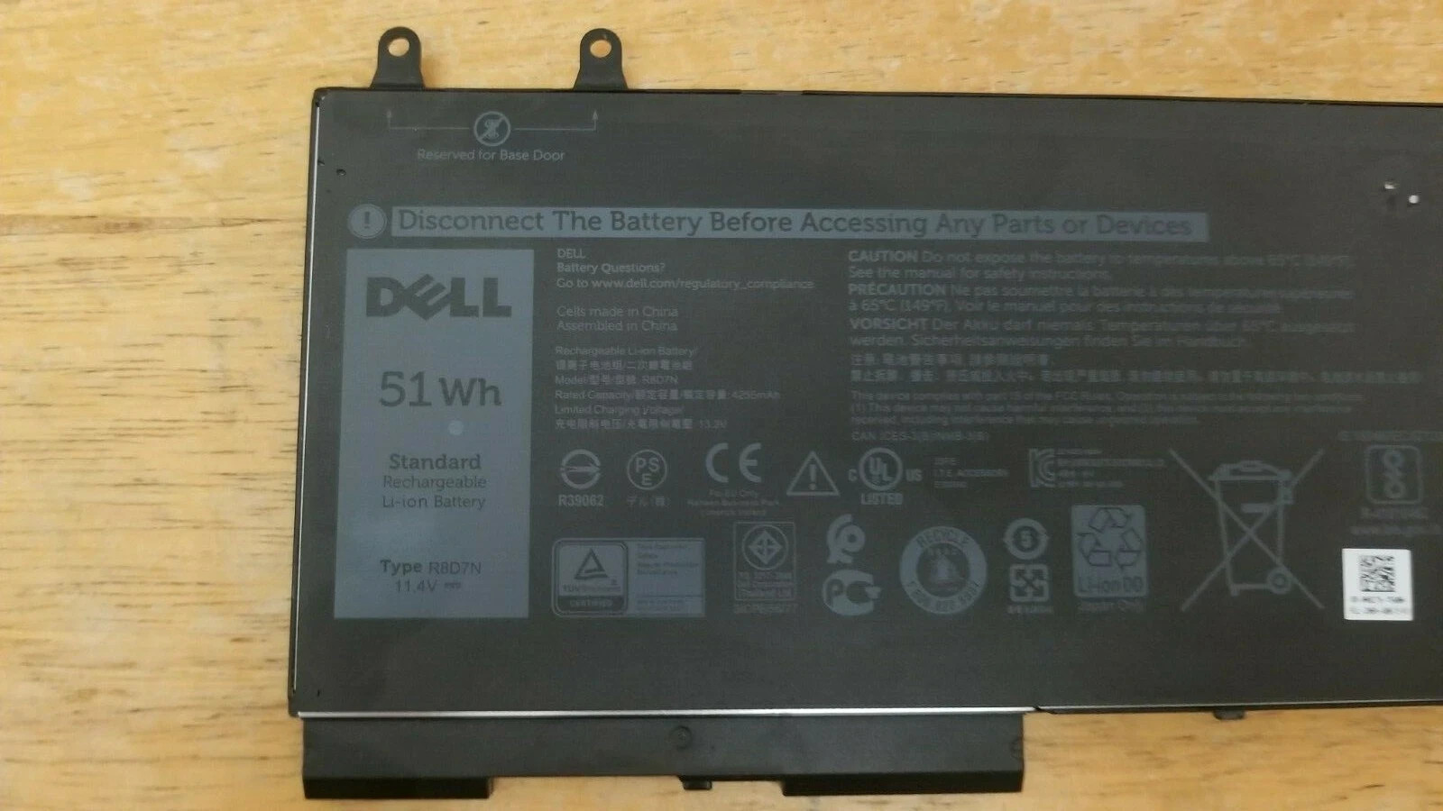 Genuine R8D7N Battery For Dell Precision 3540 3550 Latitude 5400 5500 XV8CJ 42WH