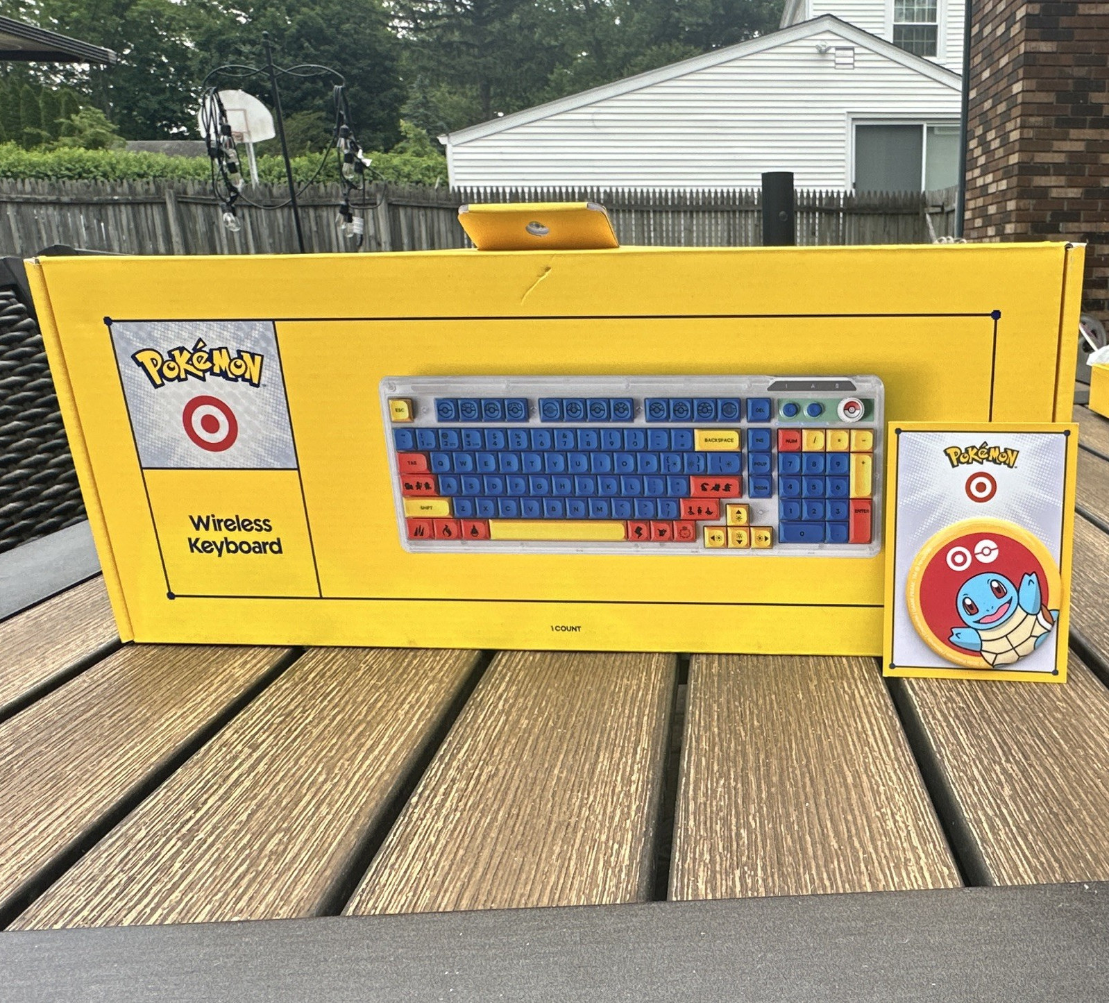 Pokémon Wireless Full Size Keyboard Blue Red Yellow English QWERTY
