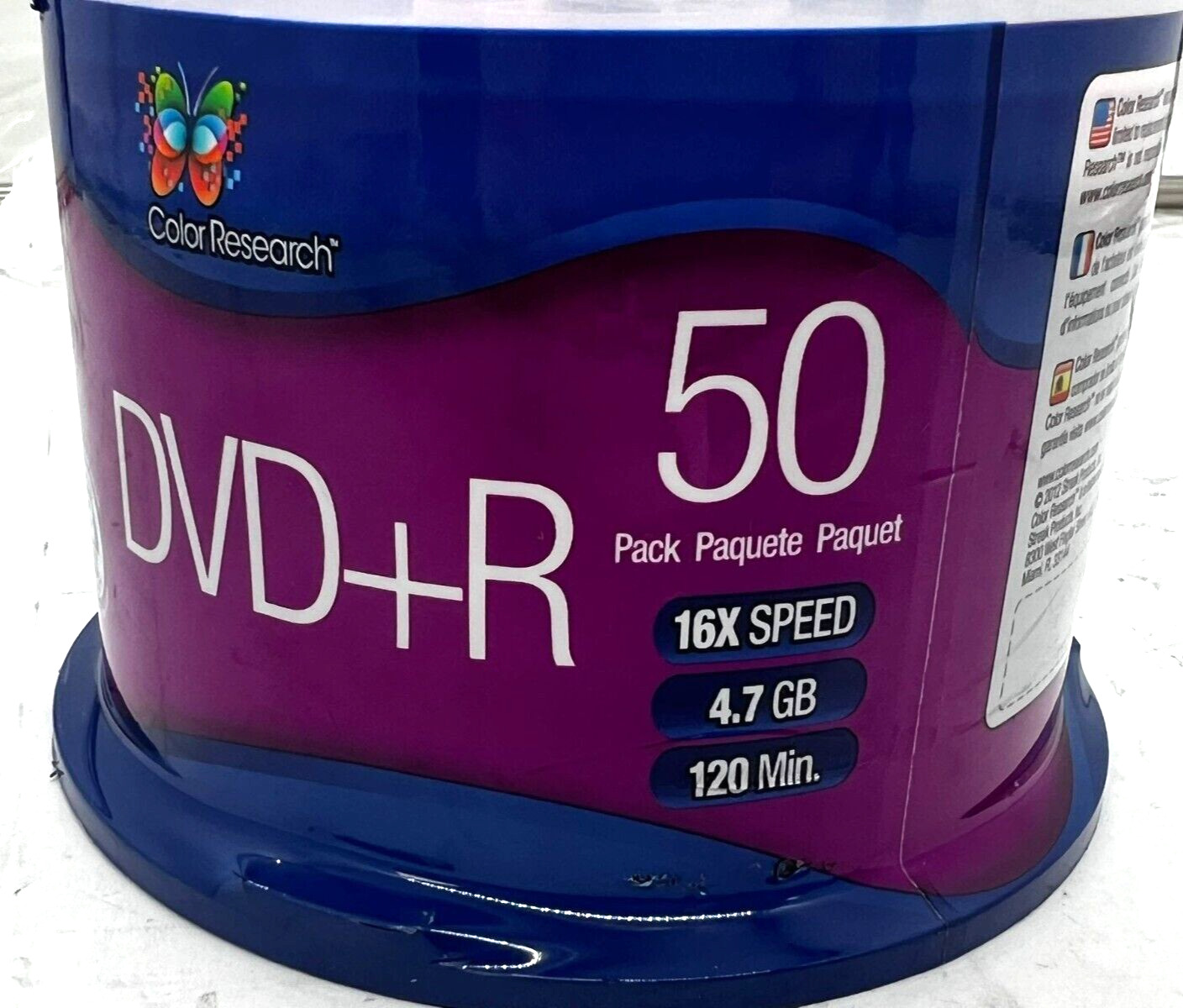Color Research DVD+R 50 Pack 16X SPEED  4.7 GB 120 Min / SEALED