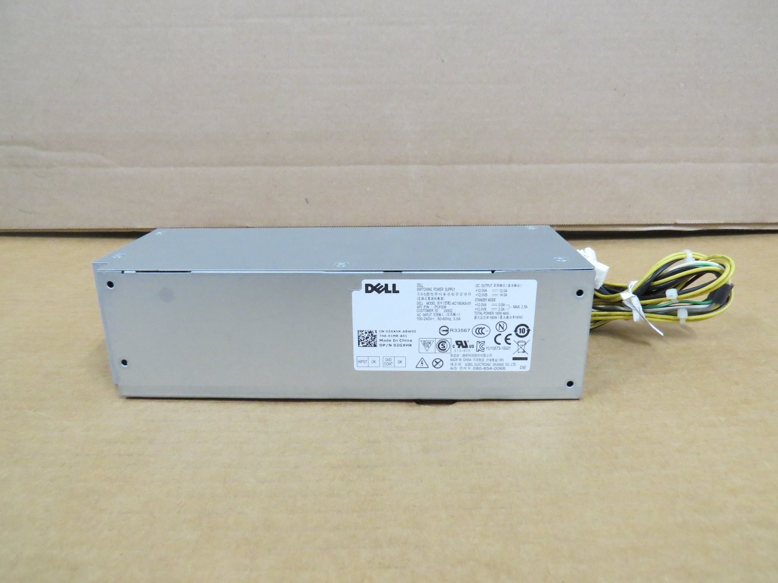 DELL AC180AS-01 Switching Power Supply 180W DP/N 02GXHK TESTED
