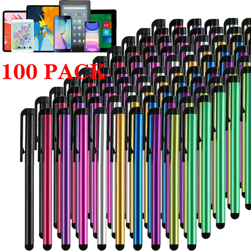 100Pcs Metal Touch Screen Stylus Pen For Android iPad Phone PC Tablet Universal