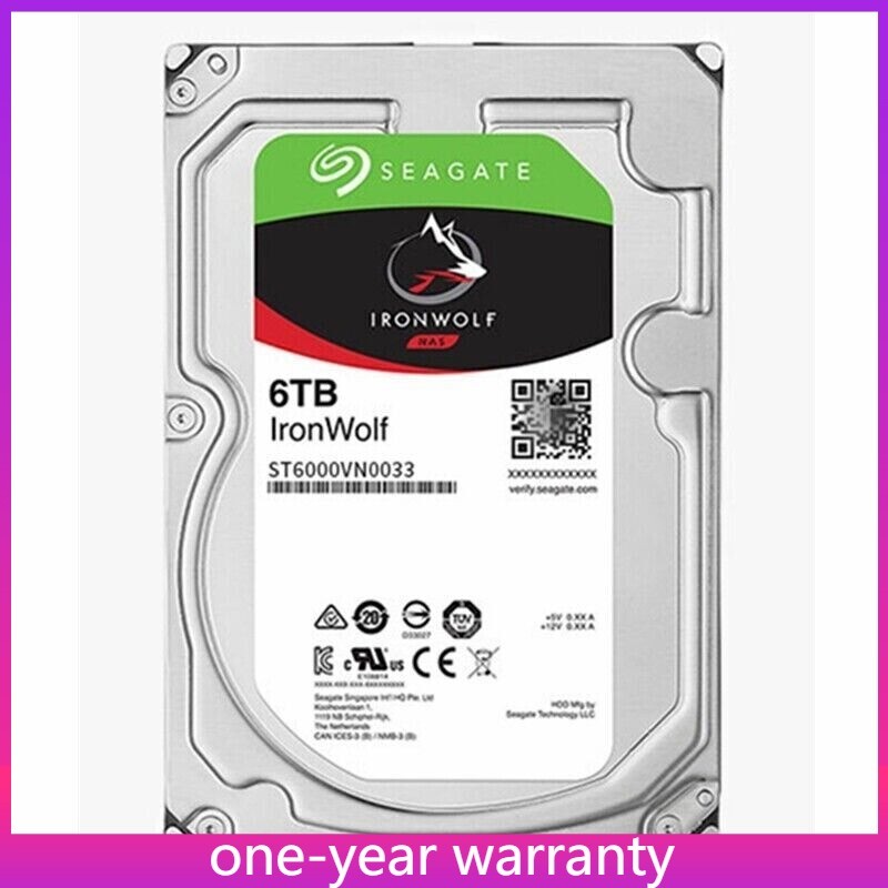 ST6000VN0033 Seagate IronWolf 6TB 7200RPM 256MB Cache 3.5" Internal Hard Drive