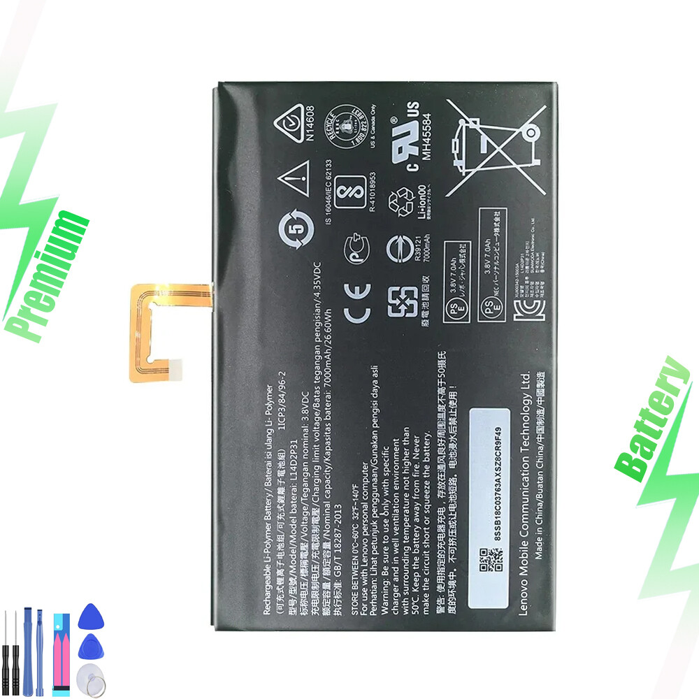 L14D2P31 Battery Replacement For Lenovo TB-X103F TB2-X30M ZA1U0092  3.8v Tool