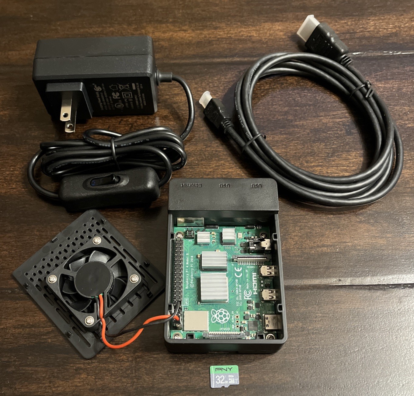 Raspberry Pi 4 4GB RAM Kit w/ Case, Power, 32GB Micro SD, Micro HDMI