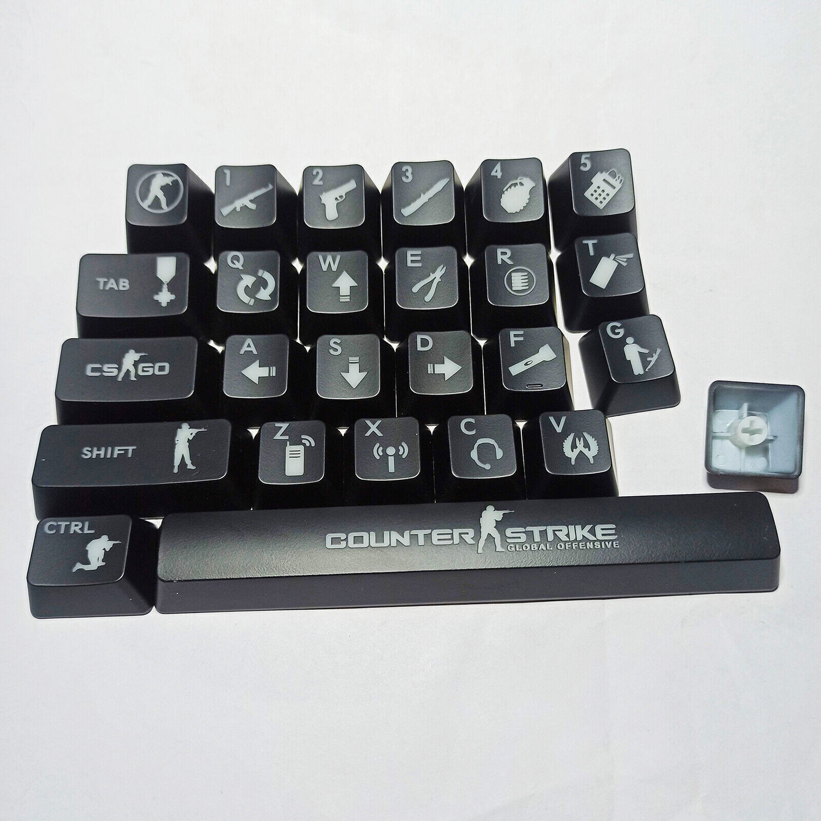 26 Keys ABS Shot Backlit Keycap Chicken Game Keycap for Mechanical Keyboard