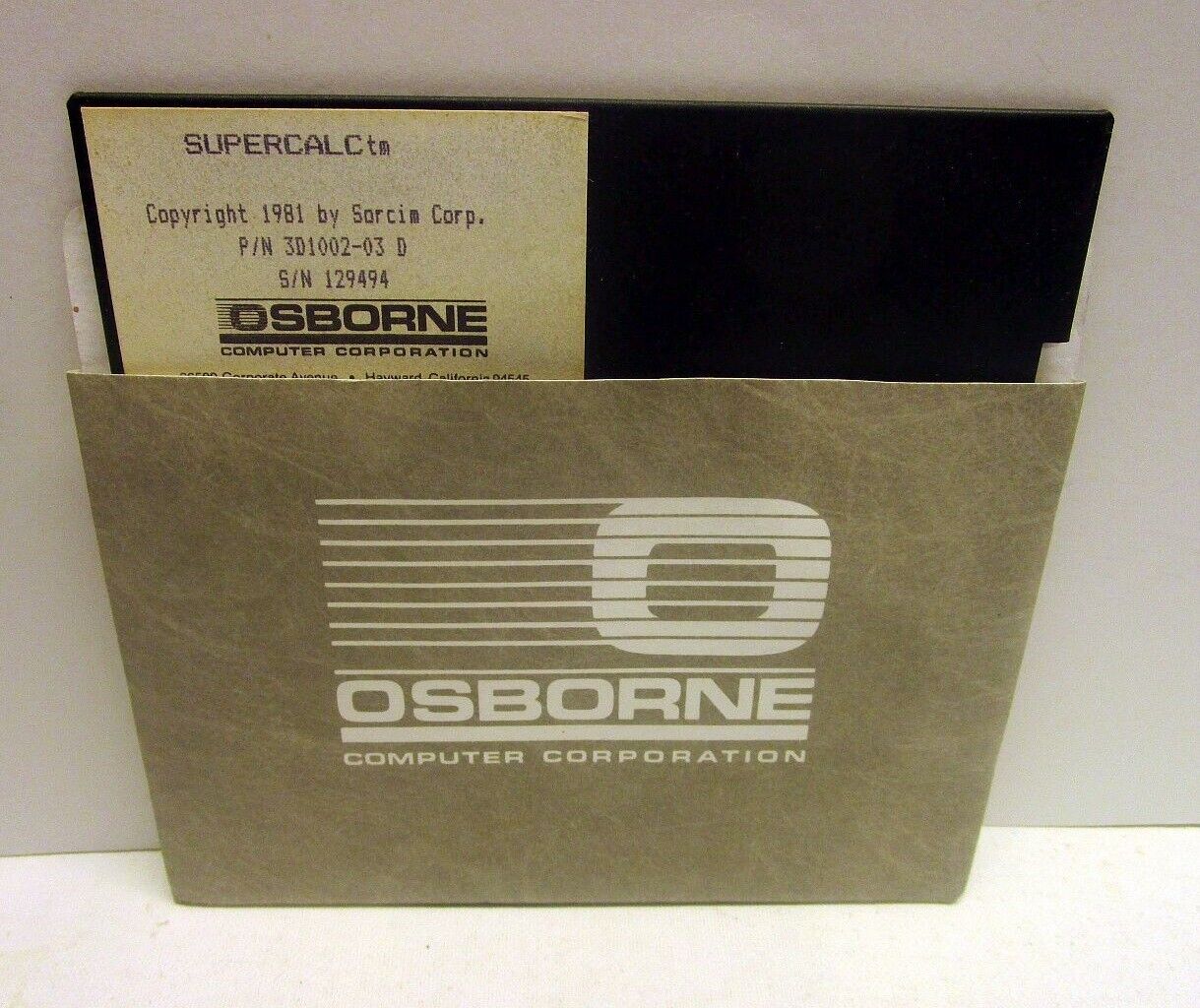 RARE Supercalc by Sorcim for Osborne Computers, 1981