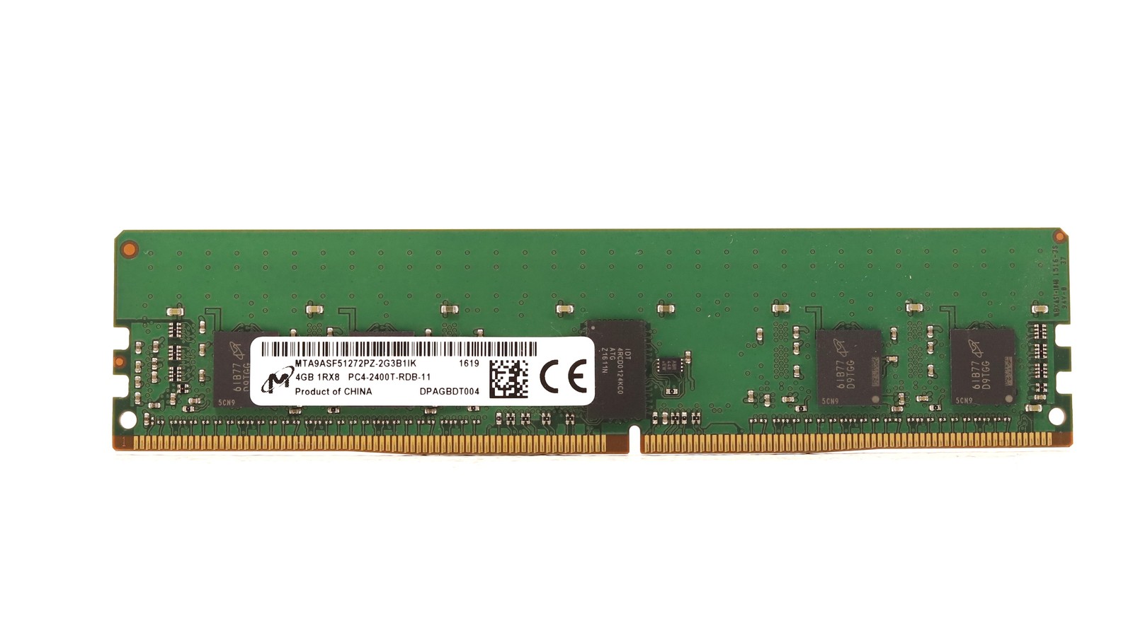 Micron 4GB 1RX8 PC4-2400T-RDB-11 ECC REG Server Memory MTA9ASF51272PZ-2G3B1IK