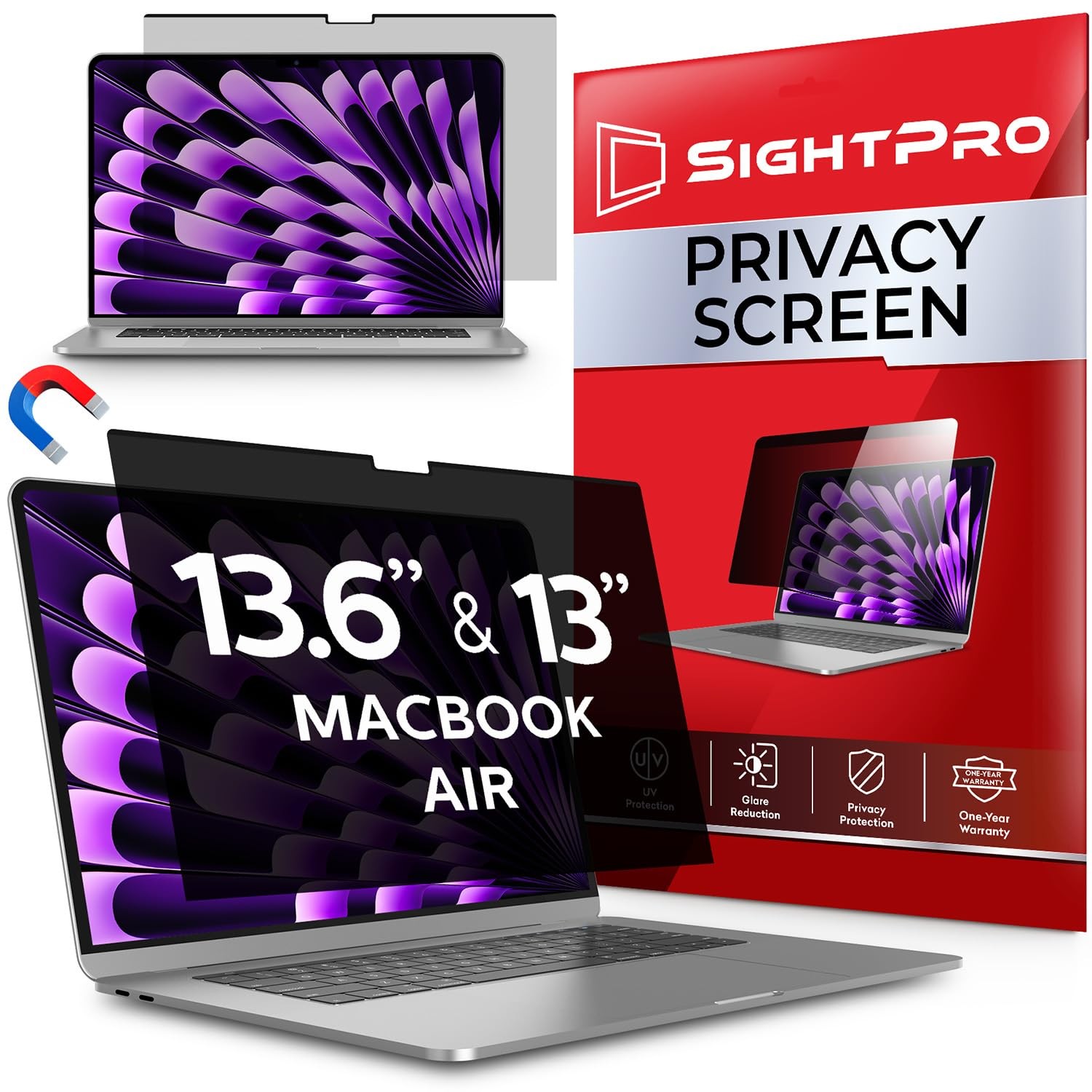 SightPro Magnetic Privacy Screen for MacBook Air 13 & 13.6 Inch 20222026, M2M...