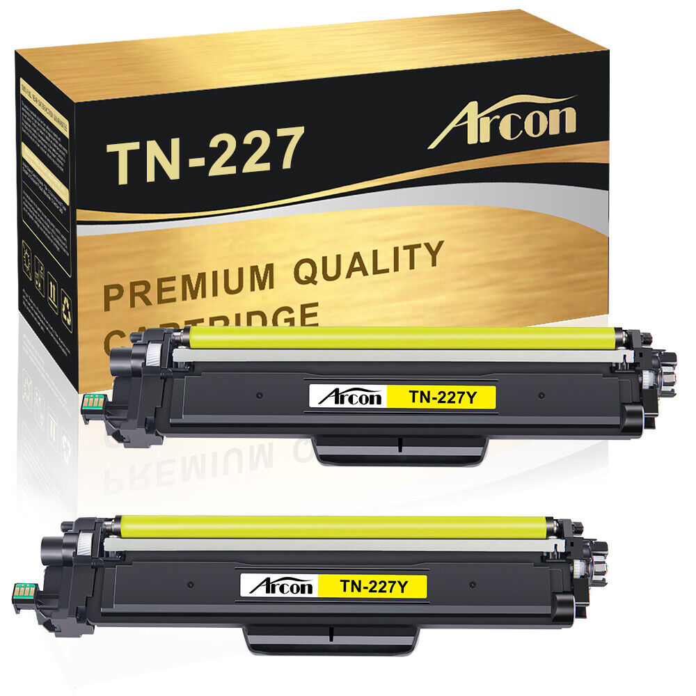 2Pack TN227 Yellow Toner Cartridge fit for MFC-L3710CW MFC-L3750CDW MFC-L3770CDW