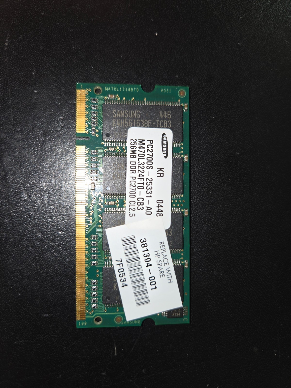 Samsung 256 MB SO-DIMM 333 MHz DDR SDRAM Memory (M470L3224FT0-CB3)