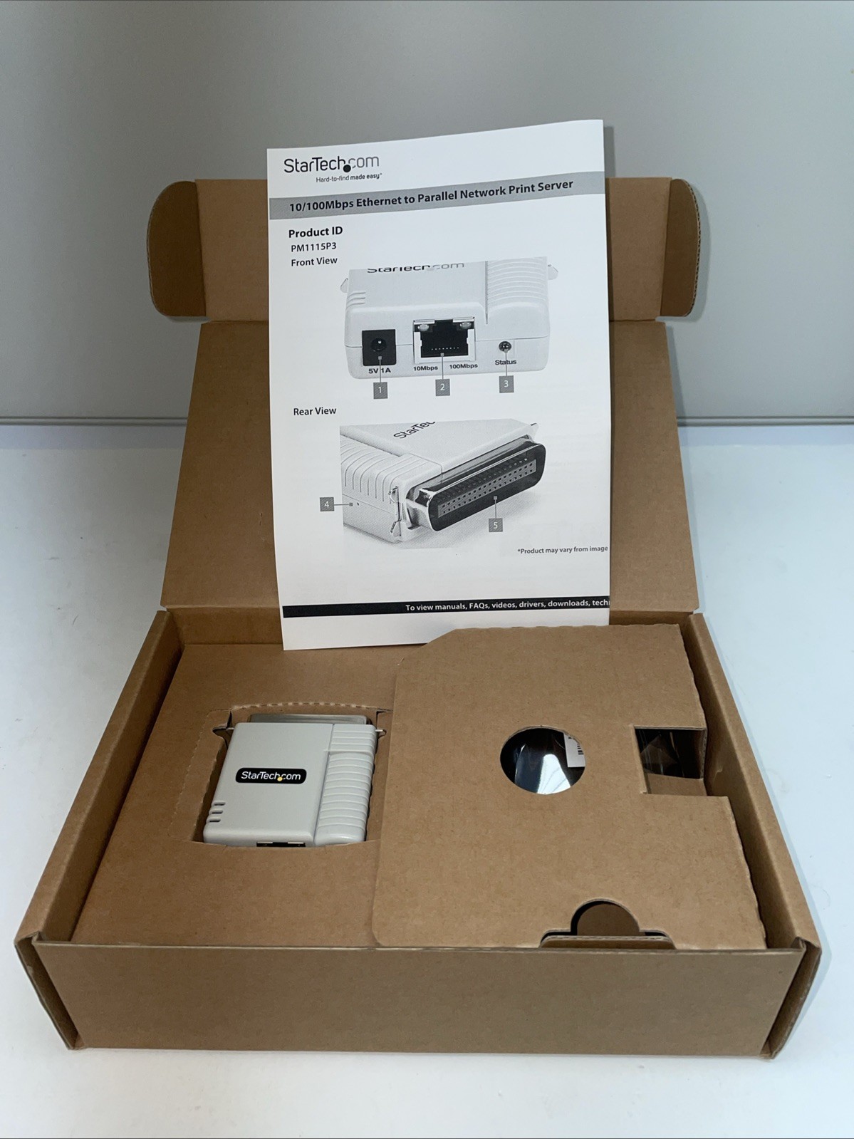 StarTech Ethernet to Parallel Network Print Server Adapter PM1115P3