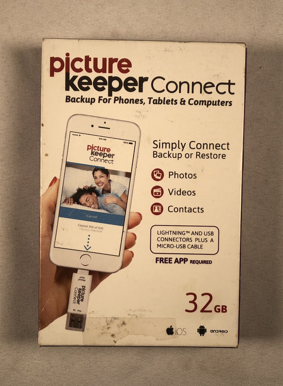 New Picture Keeper Connect 32GB Flash Drive Backup Storage Sealed Box
