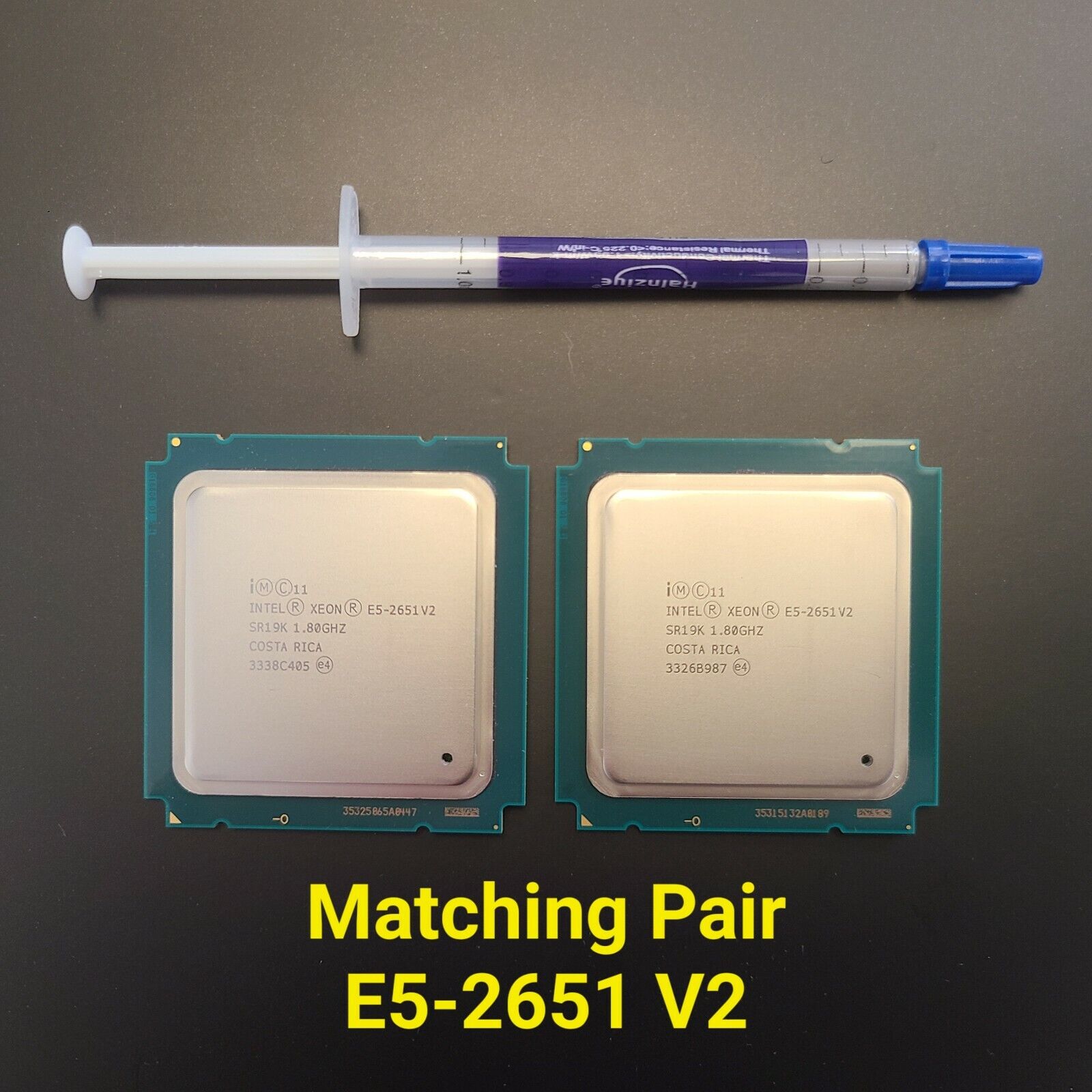 Matching Pair: Intel Xeon E5-2651 V2 12-Core SR19K 1.8GHz LGA 2011 CPU Grade A