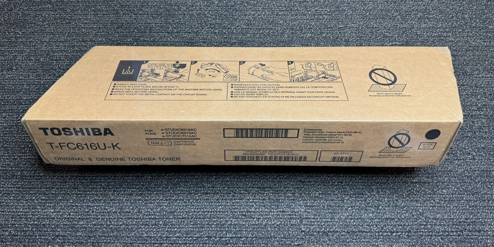 Toshiba T-FC616U-K Black Toner Cartridge = eSTUDIO - TFC616UK - Genuine & SEALED