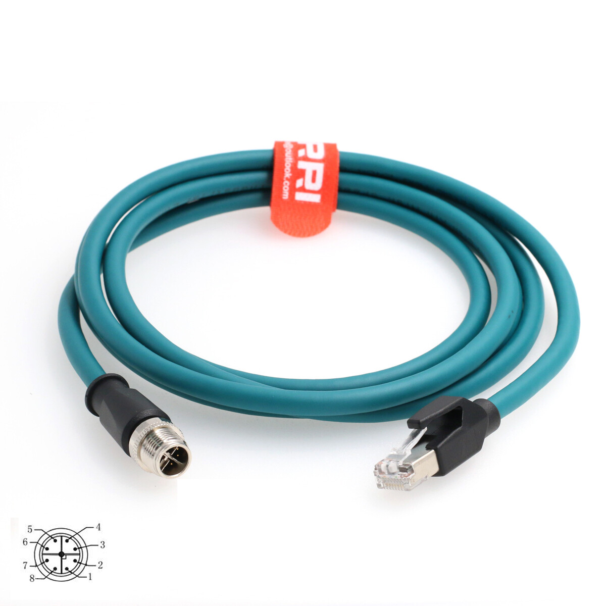 M12 X-coded 8P-RJ45 Gigabit Ethernet Cat7e cable fr cognex 262 cameras wholesale