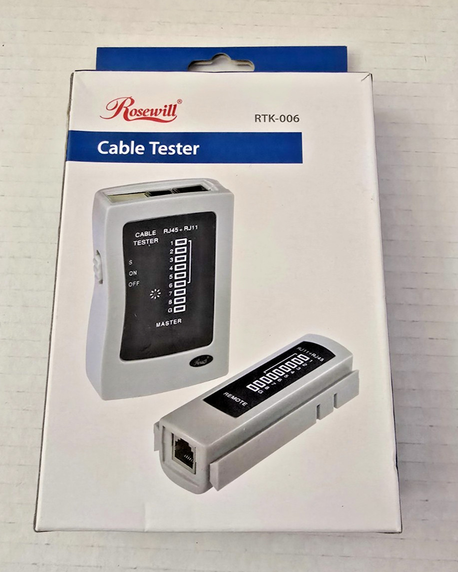Rosewill RTK-006 Network Cable Tester for RJ45 RJ11 RJ12 CAT5 CAT5e CAT6 cables